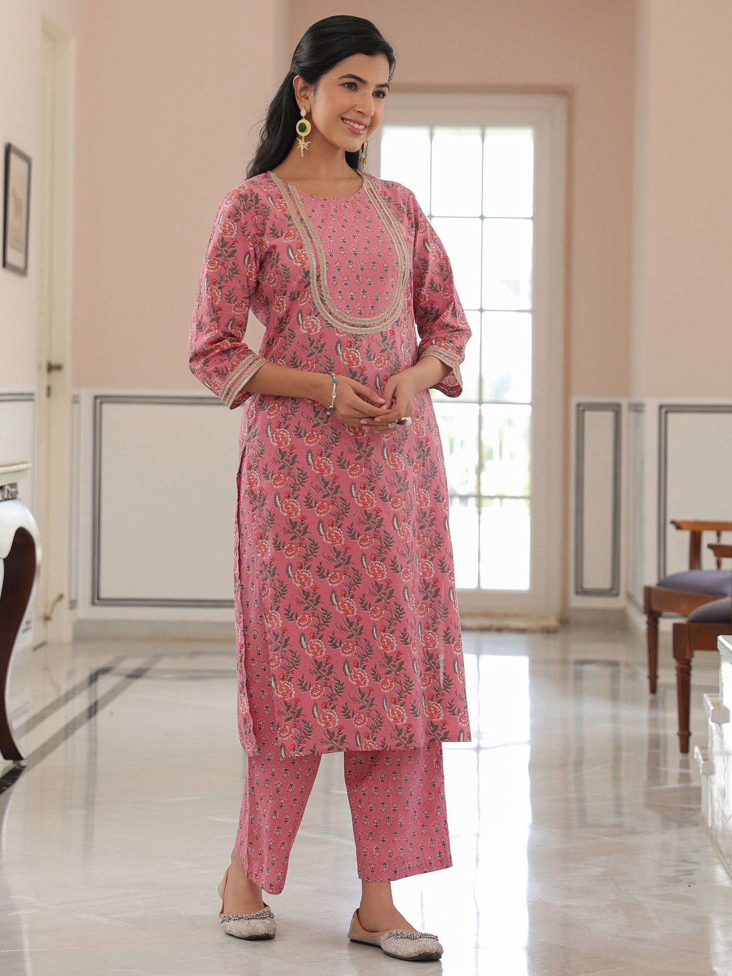 Soft Cotton Floral Kurta