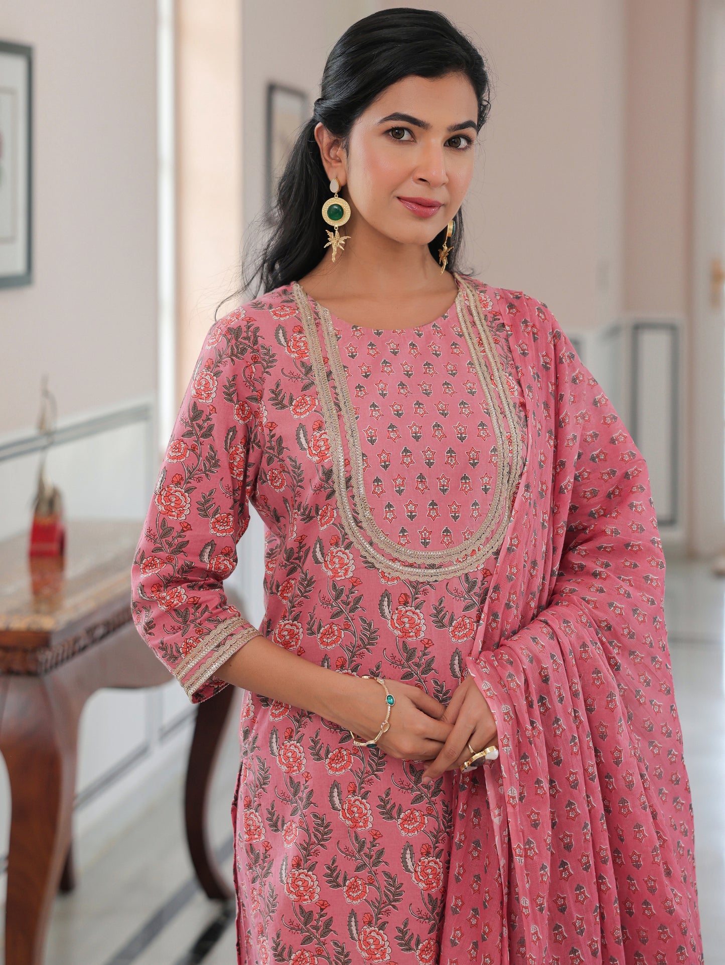 Soft Cotton Floral Kurta