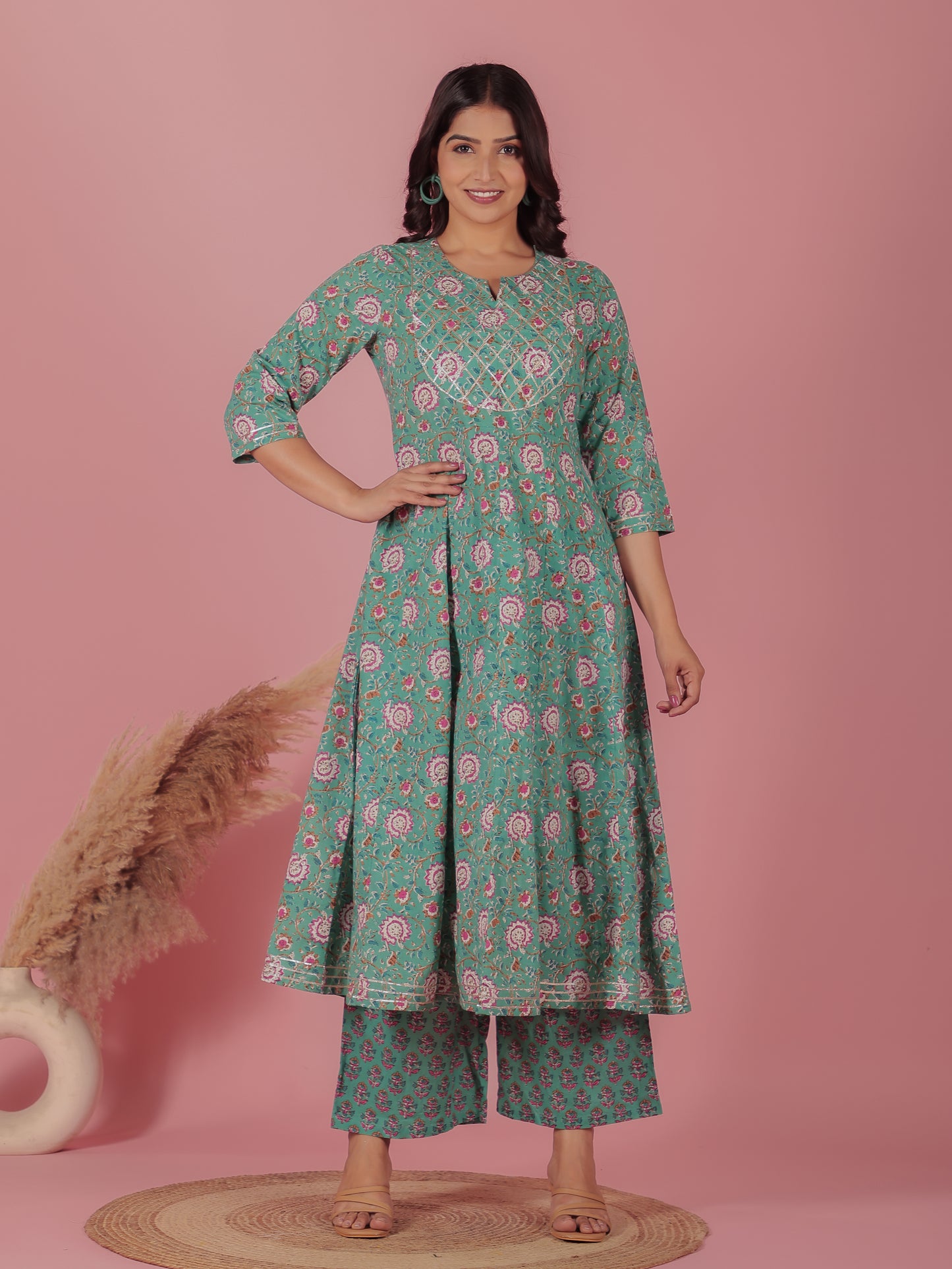 Soft Cotton Floral Kurta