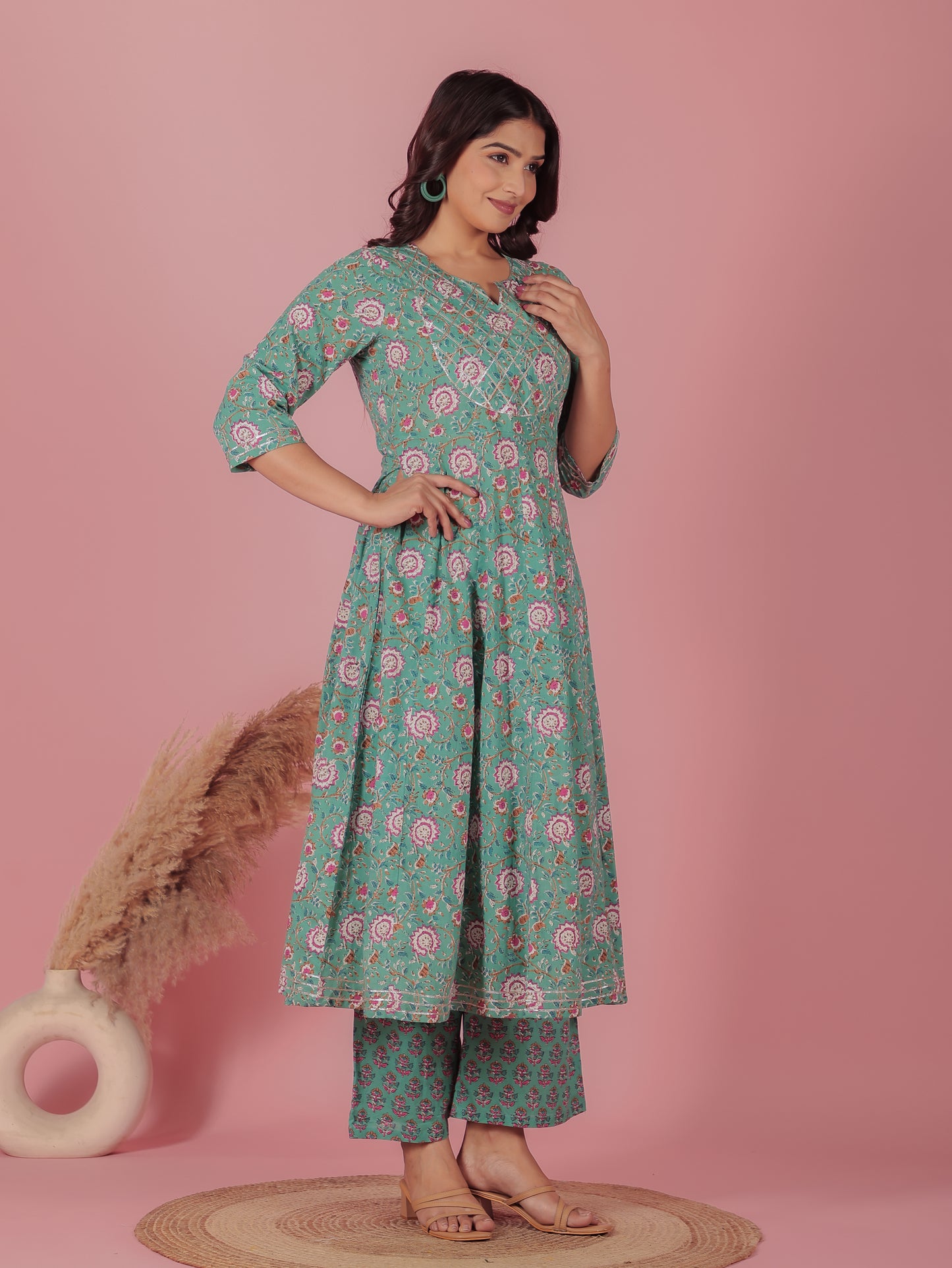 Soft Cotton Floral Kurta