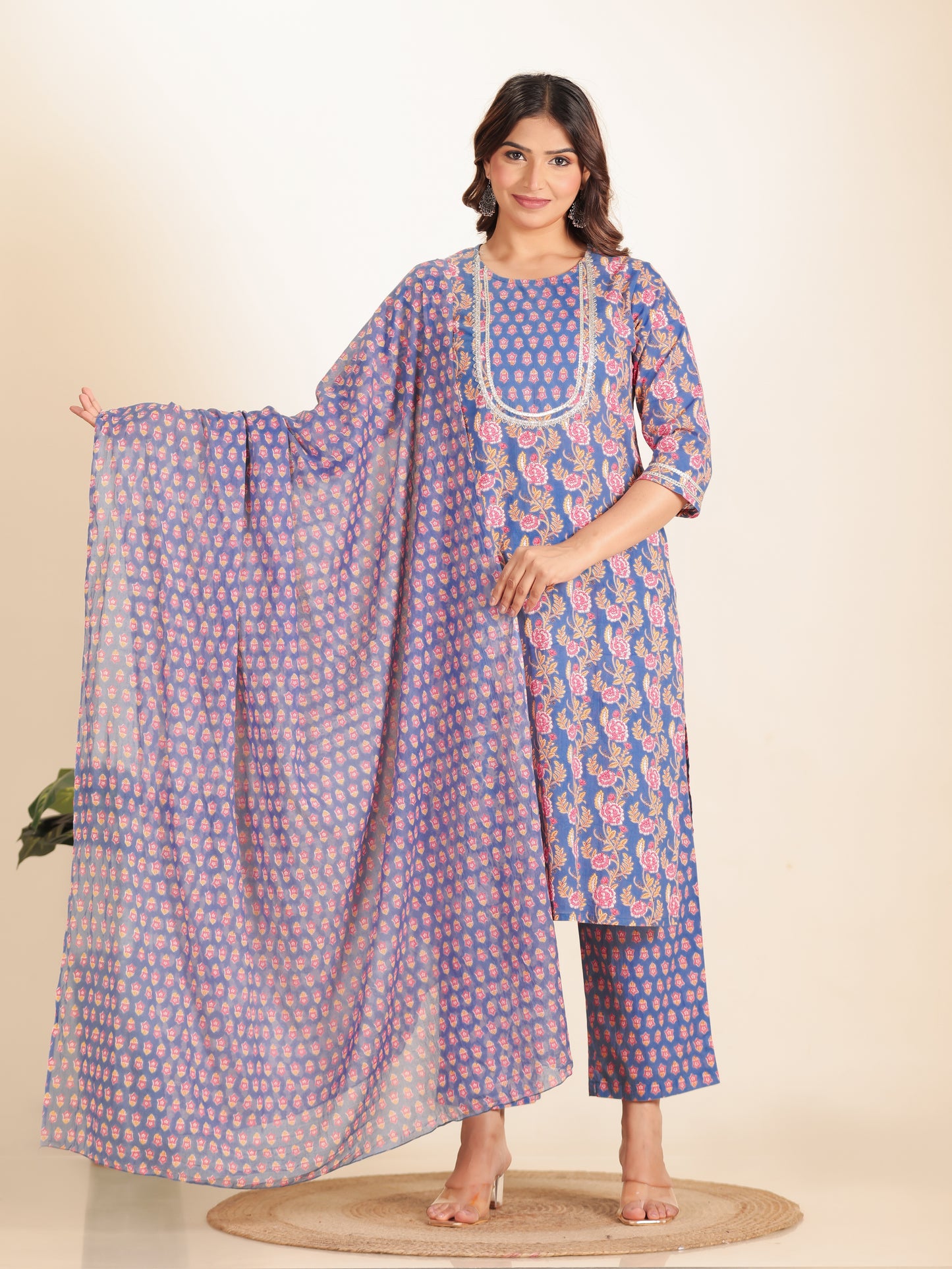 Soft Cotton Floral Kurta