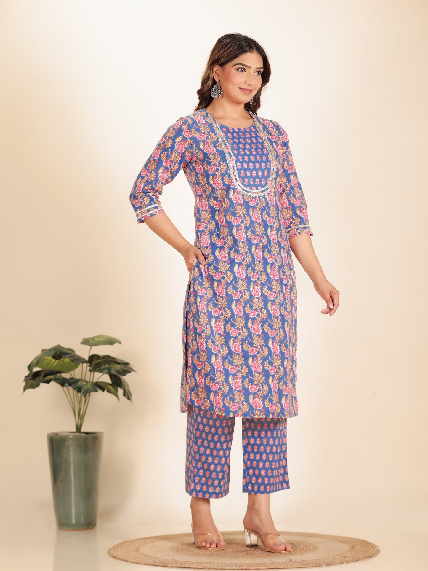 Soft Cotton Floral Kurta