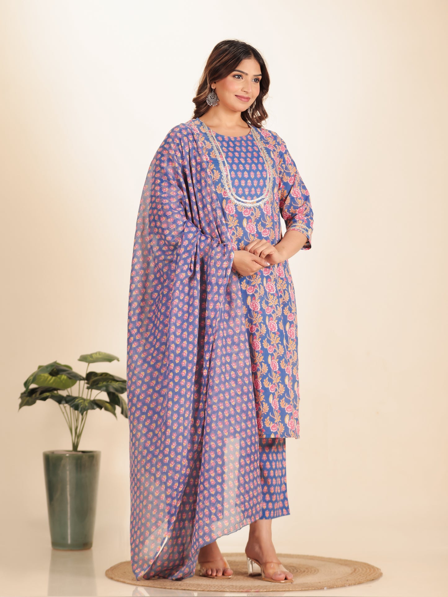 Soft Cotton Floral Kurta