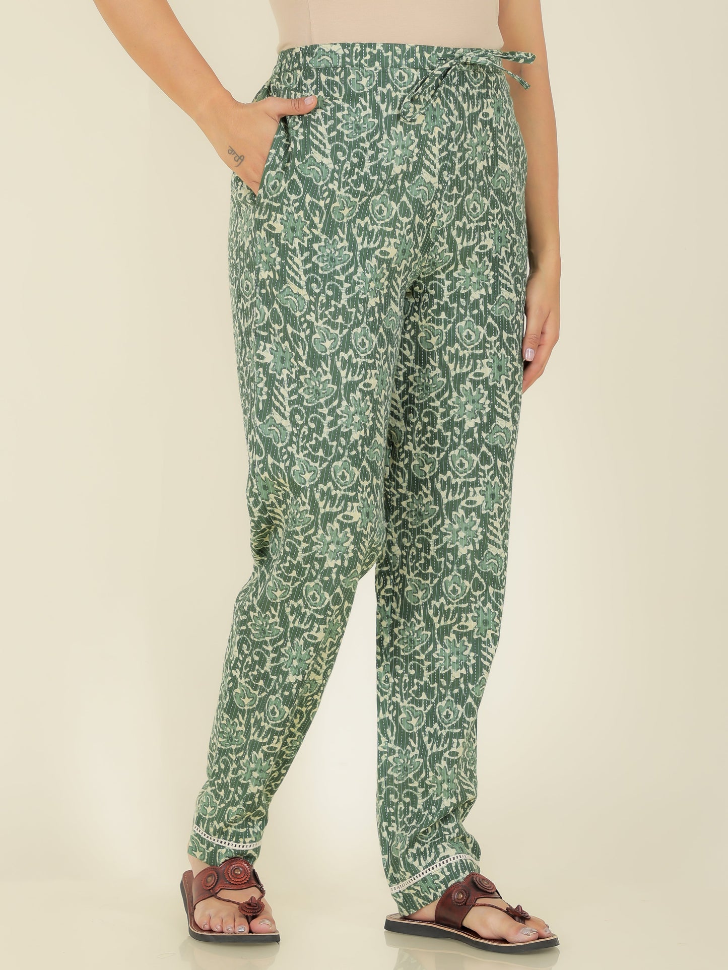 Kantha Cotton Floral Pant