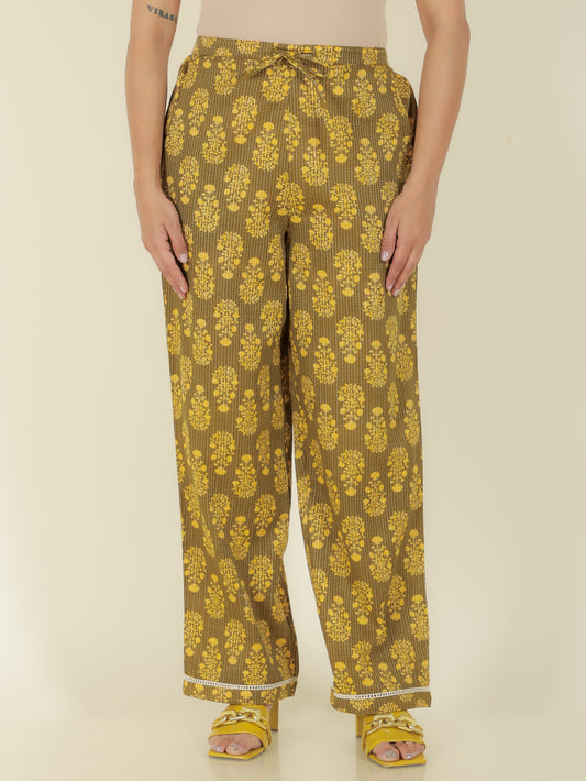 Kantha Cotton Floral Pant