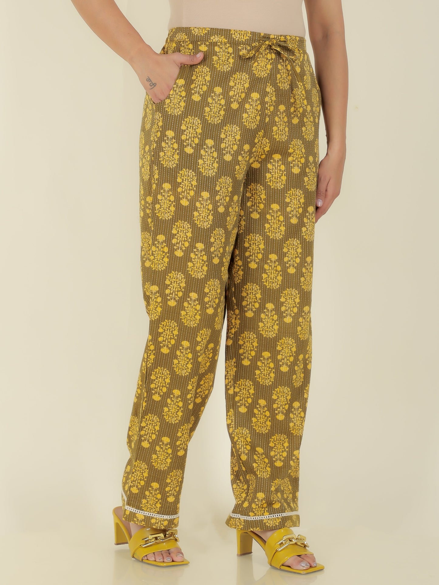 Kantha Cotton Floral Pant