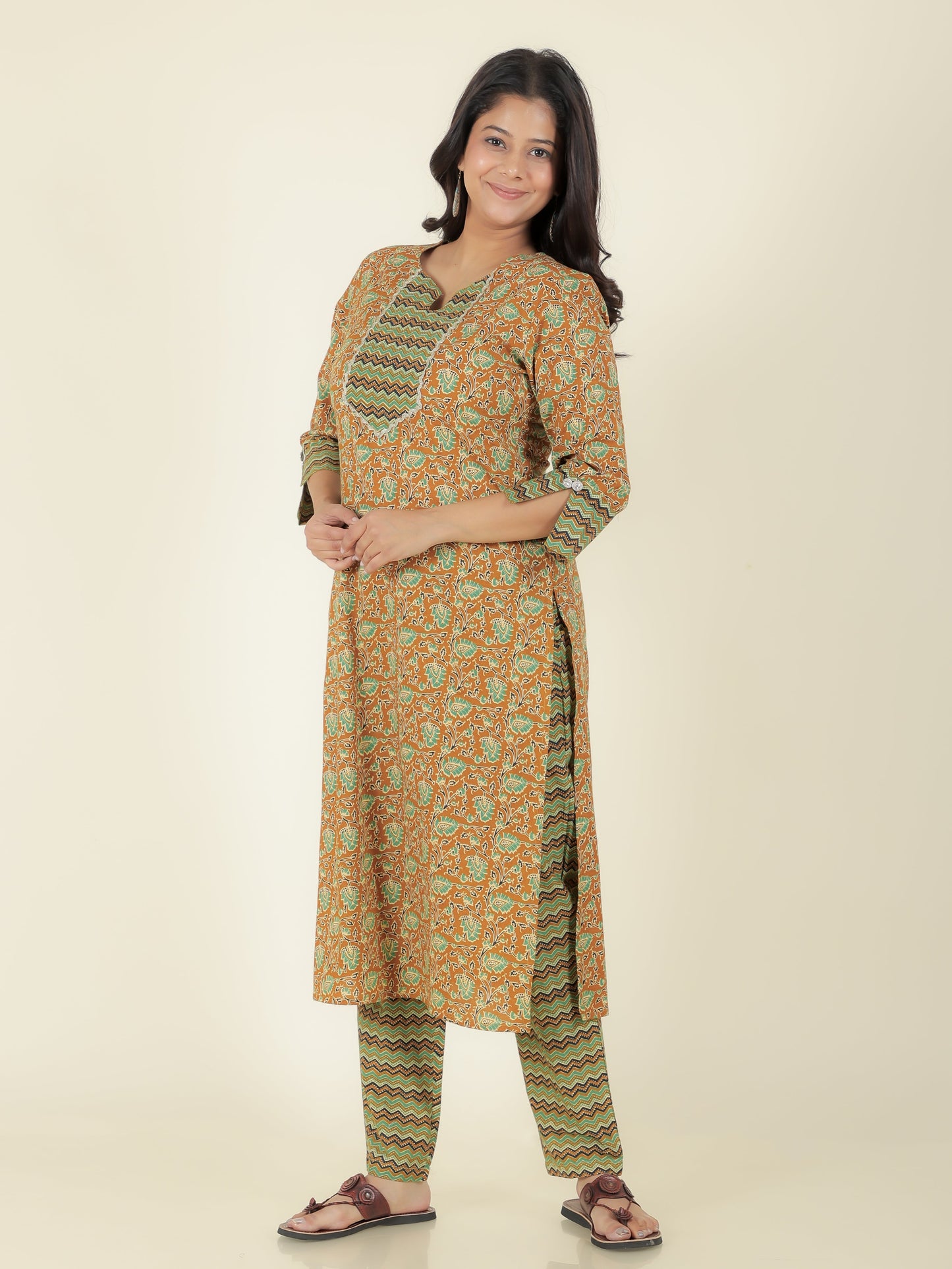 Soft Cotton Floral Kurta