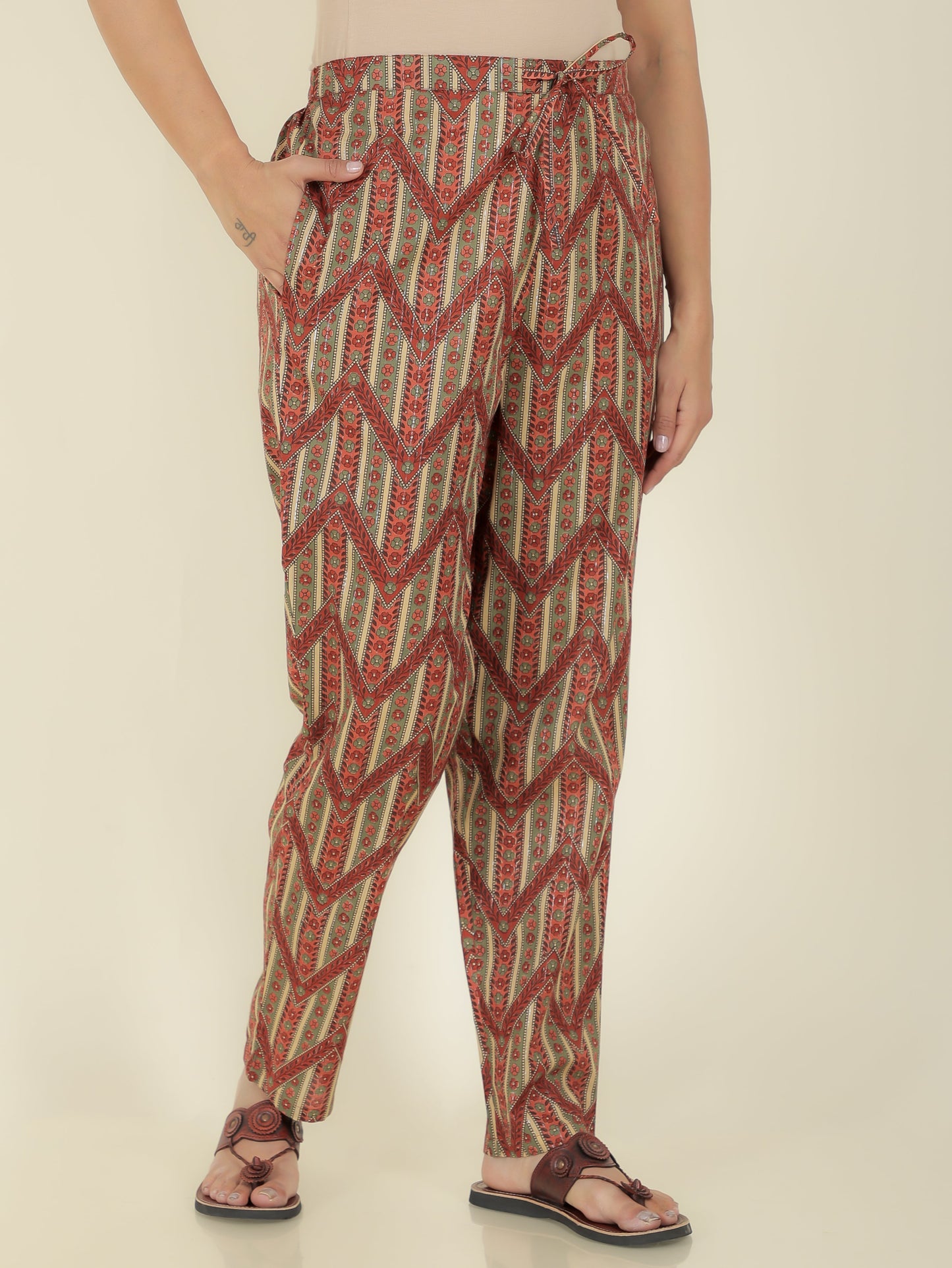 Lurex Cotton Striped Pant