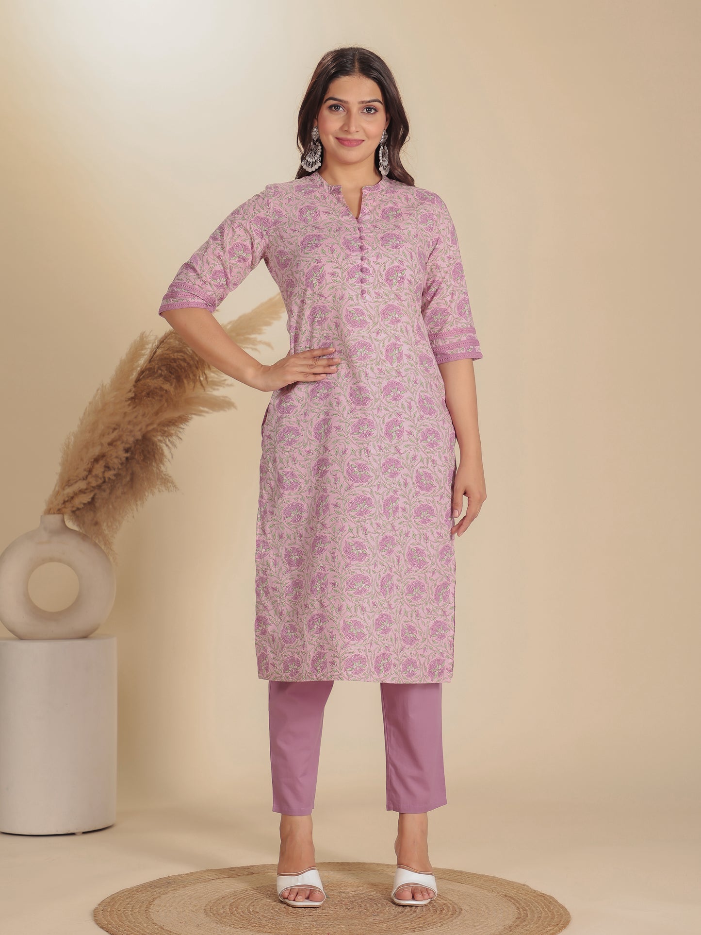 Soft Cotton Floral Kurta