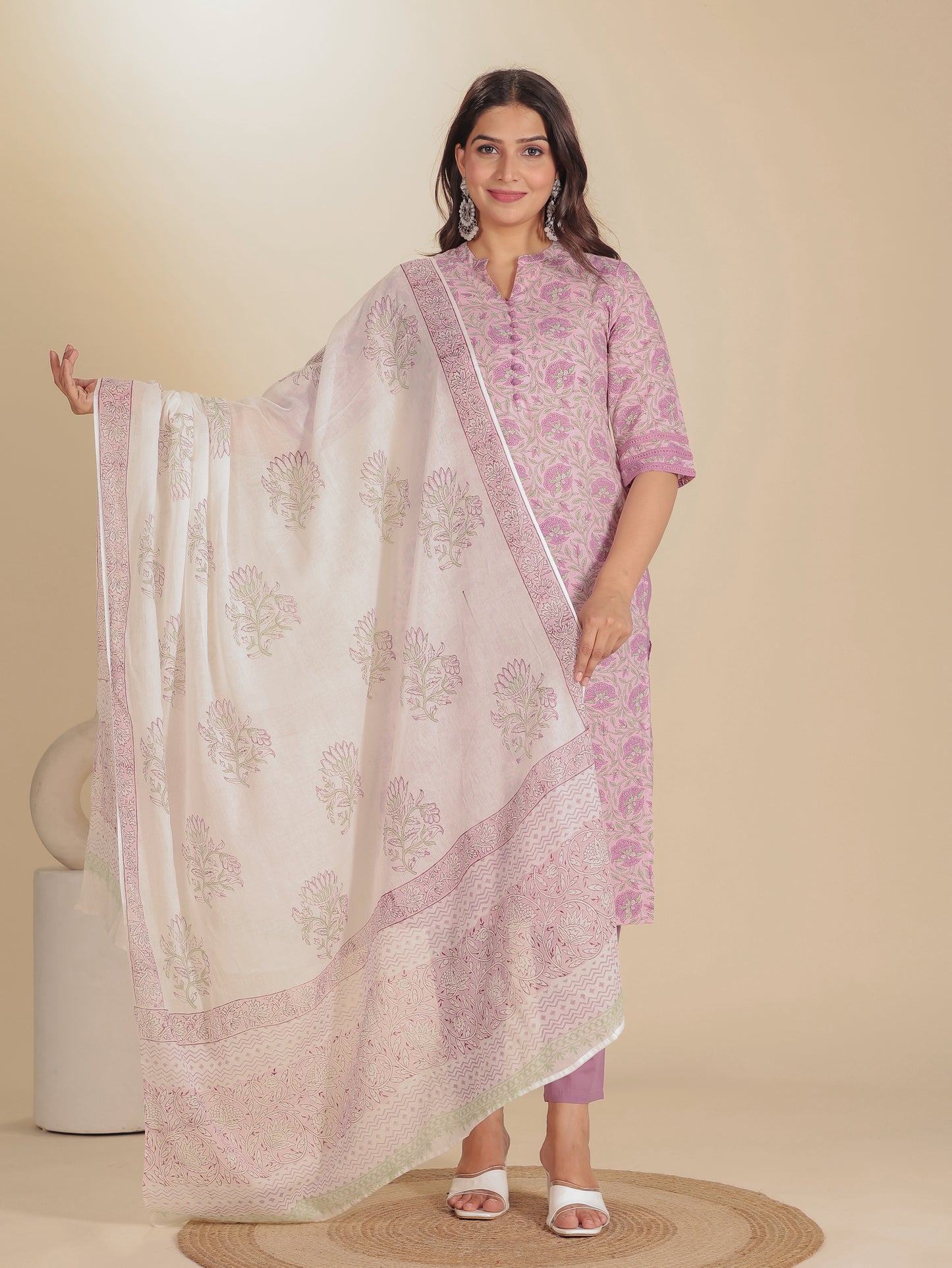 Soft Cotton Floral Kurta