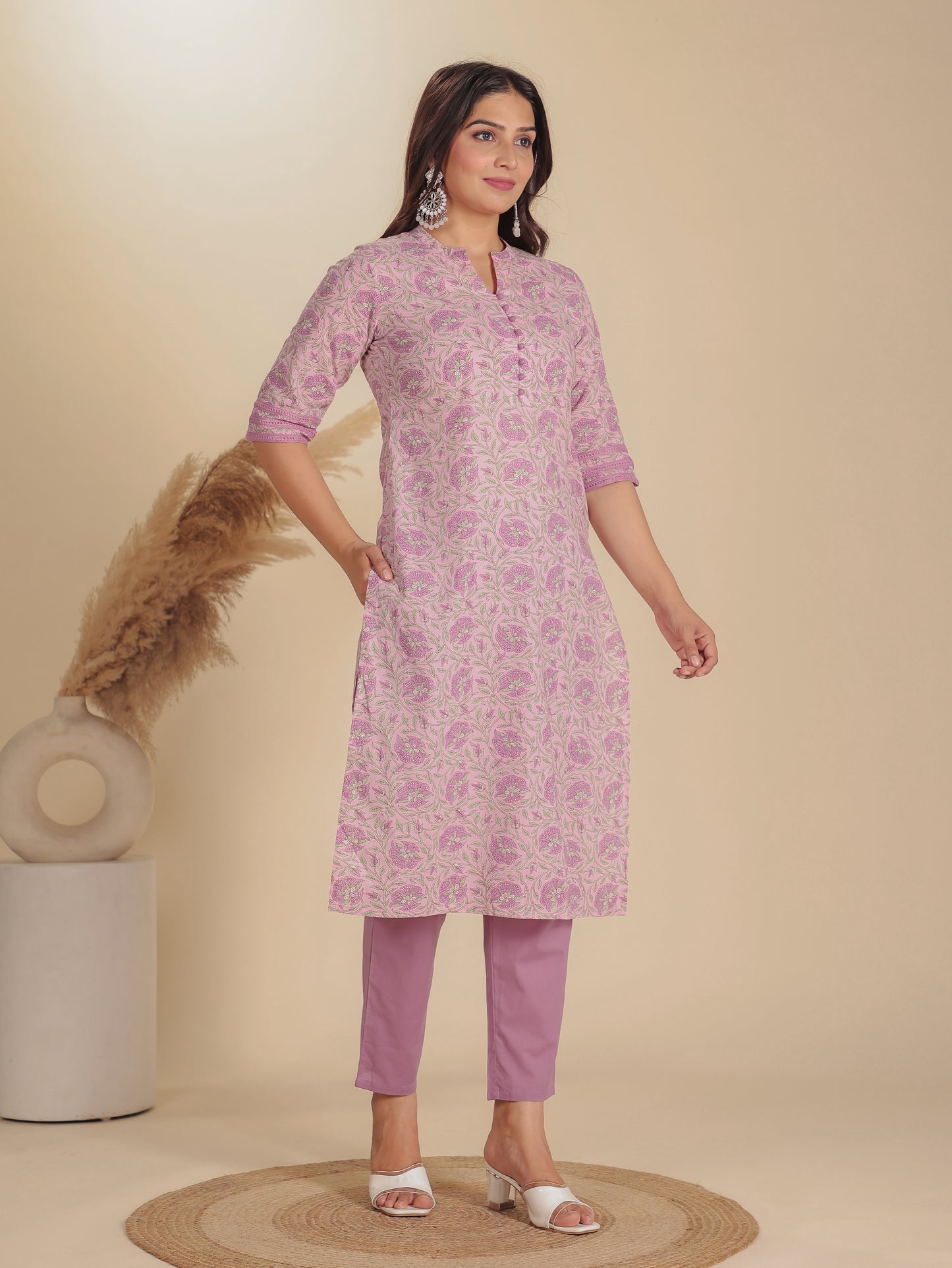 Soft Cotton Floral Kurta