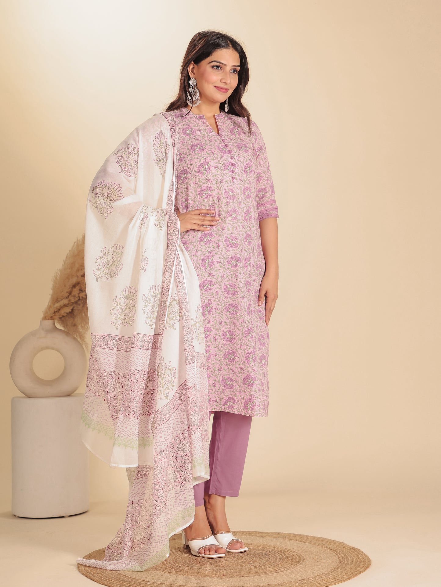 Soft Cotton Floral Kurta