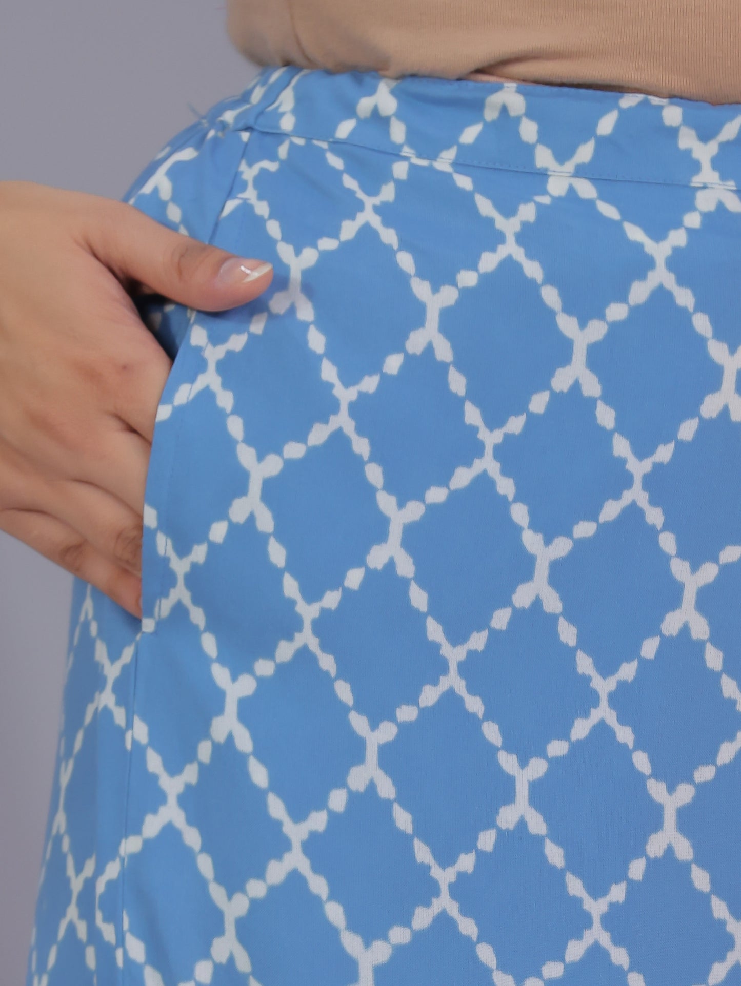 Viscose Geometric Blue Palazzo