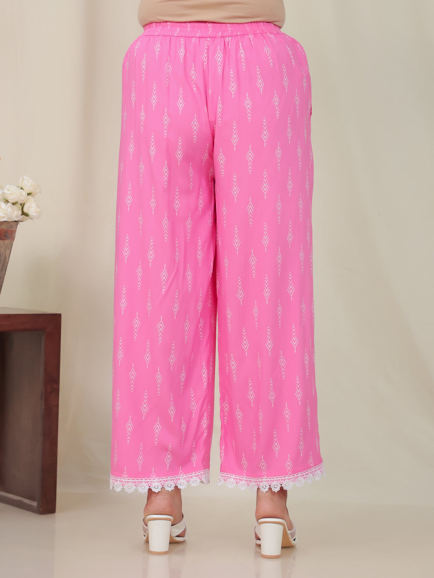 Viscose Geometric Panelled Pink Kurta