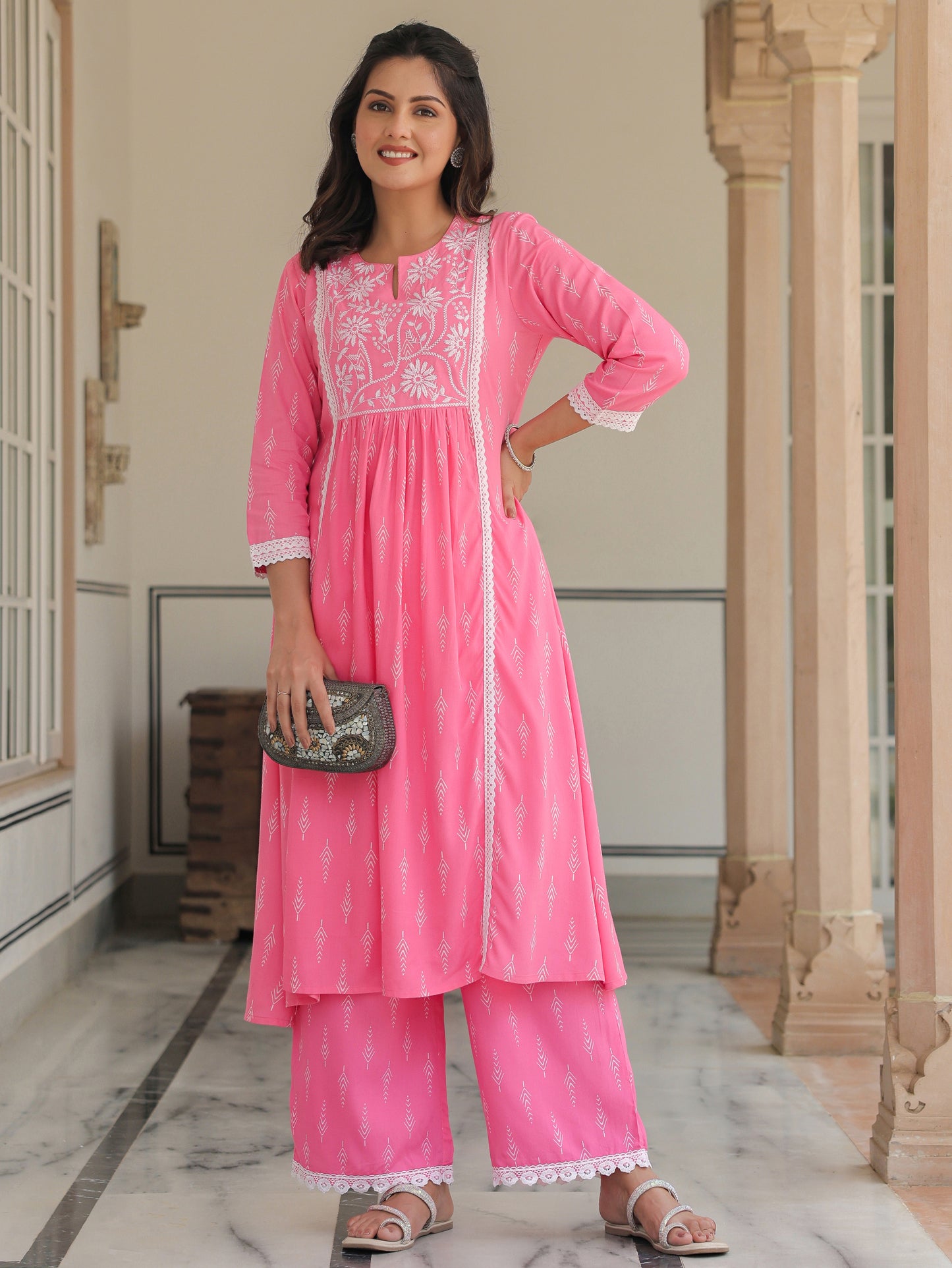 Rayon Geometric Kurta