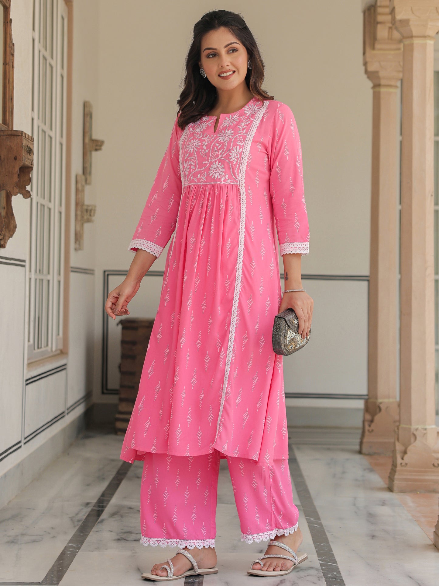 Rayon Geometric Kurta