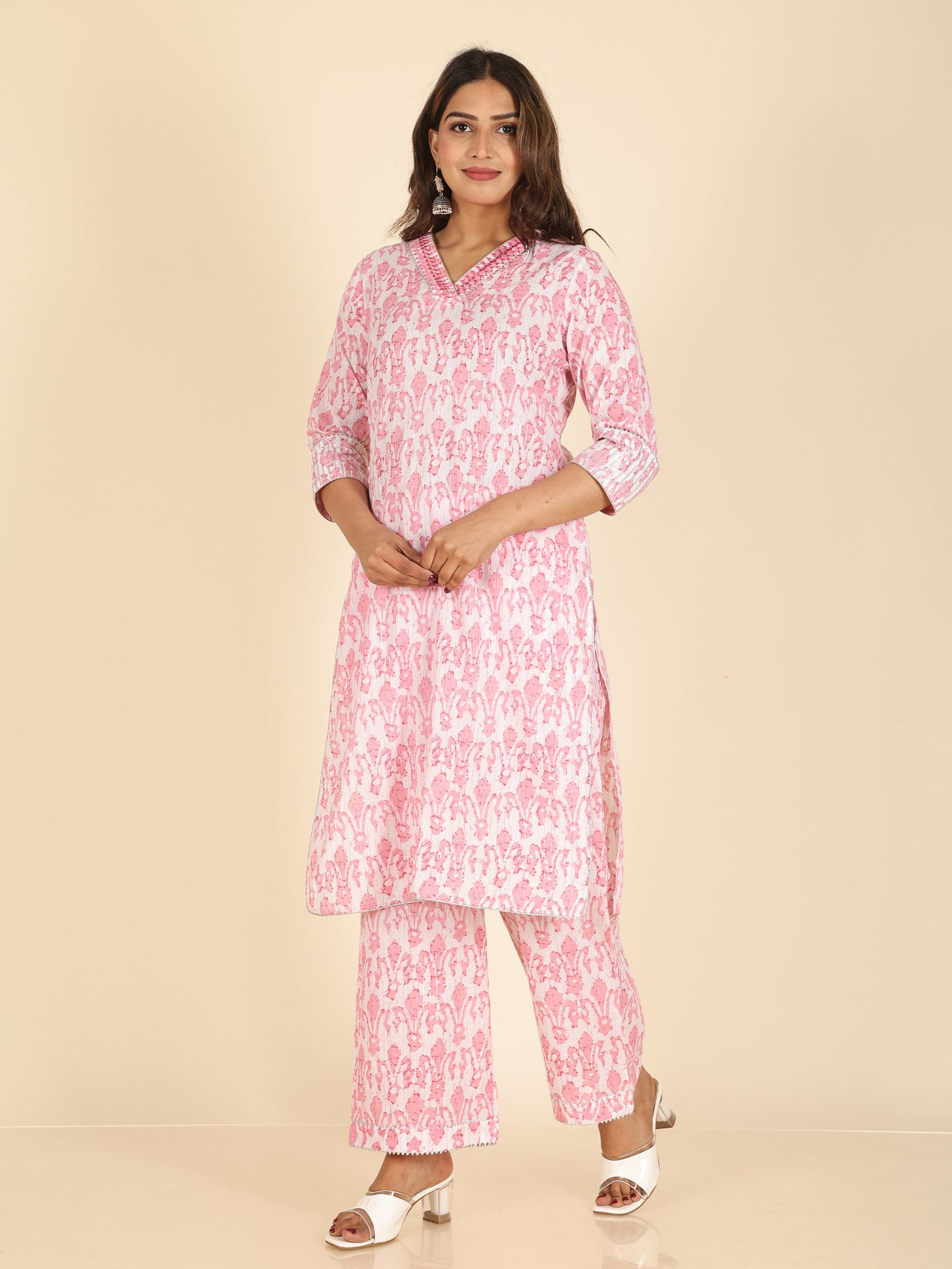 Lurex Cotton Ikat Kurta