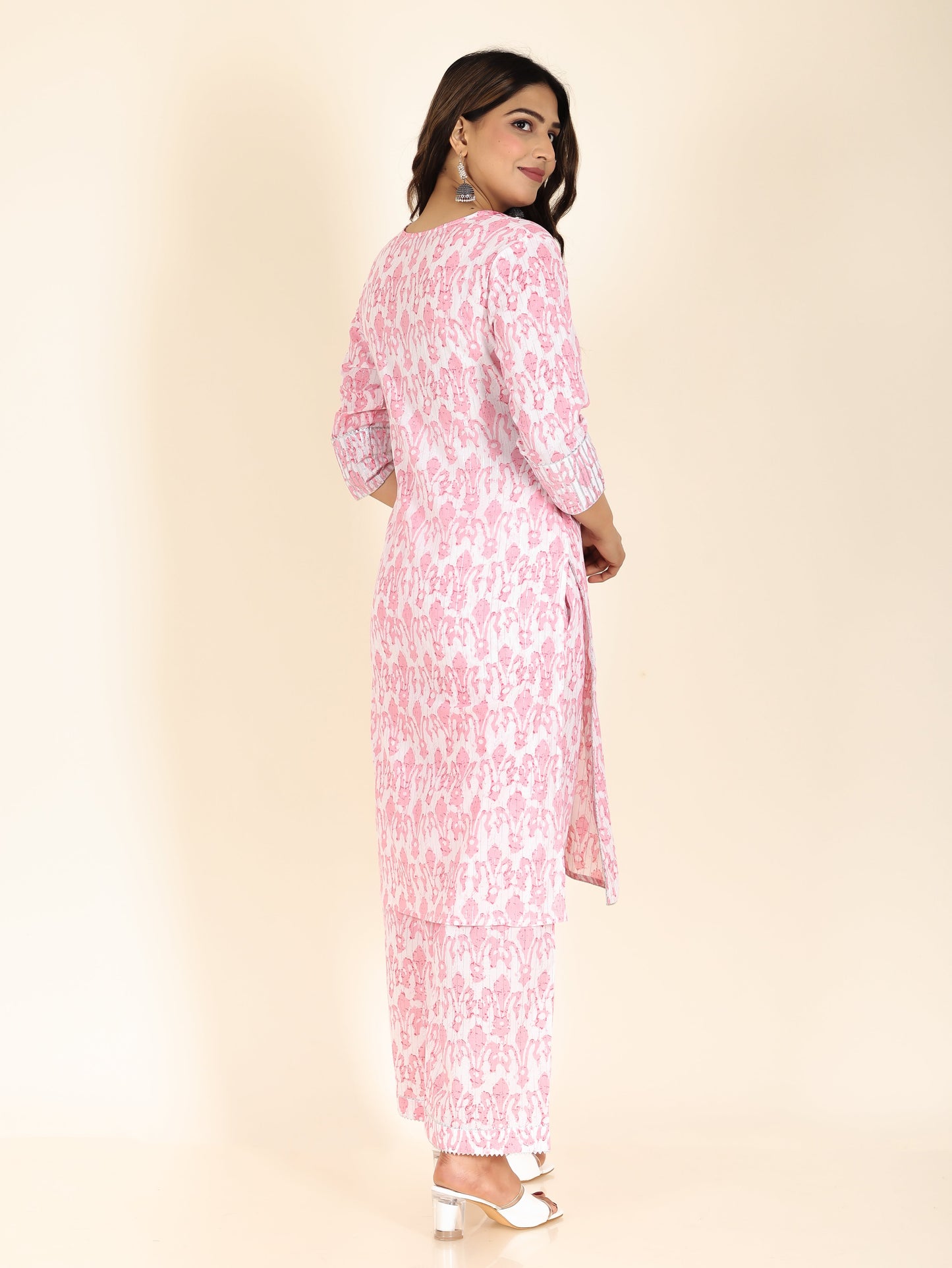 Lurex Cotton Ikat Kurta