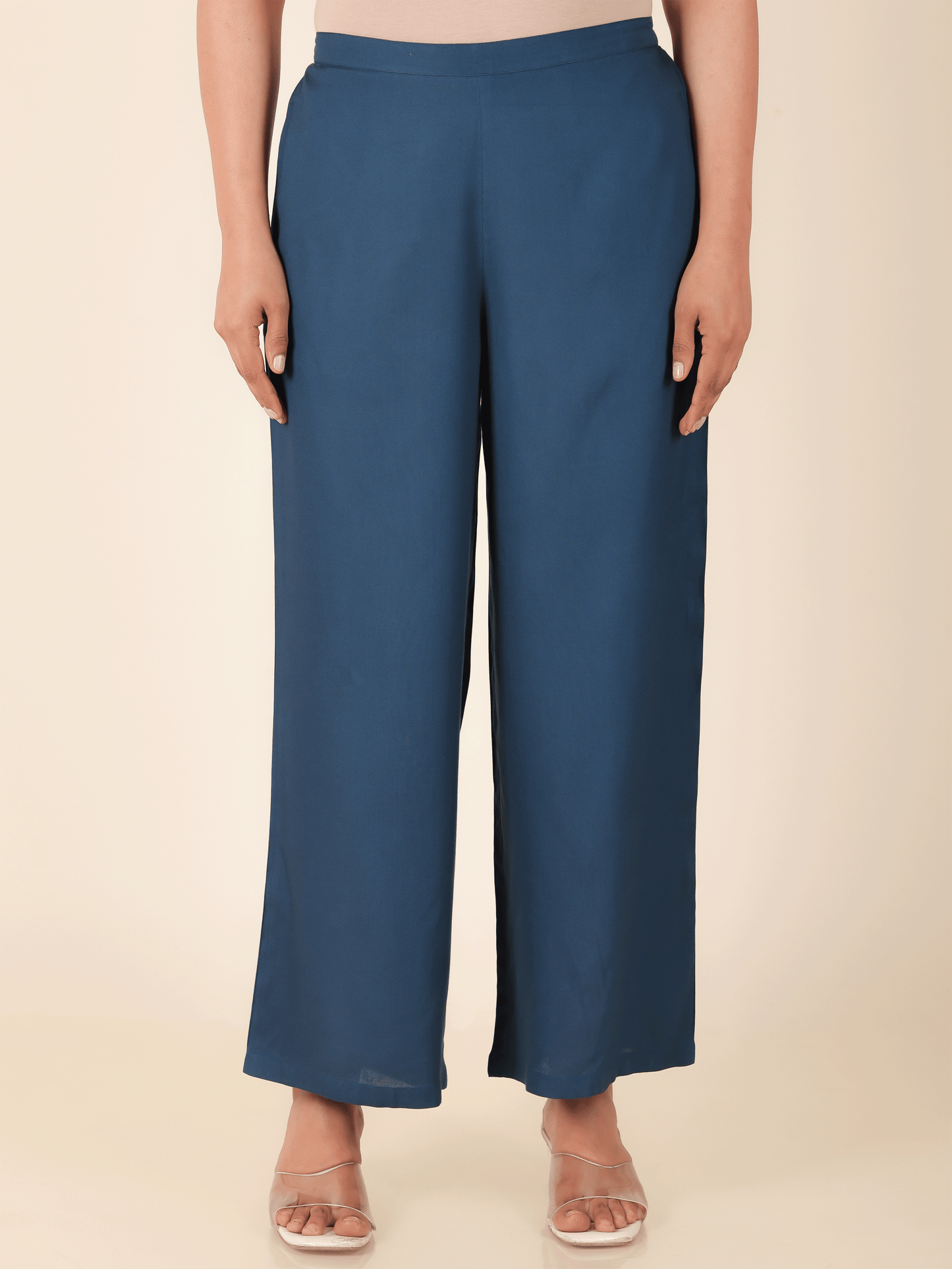 Viscose Solid Pathani Blue Kurta