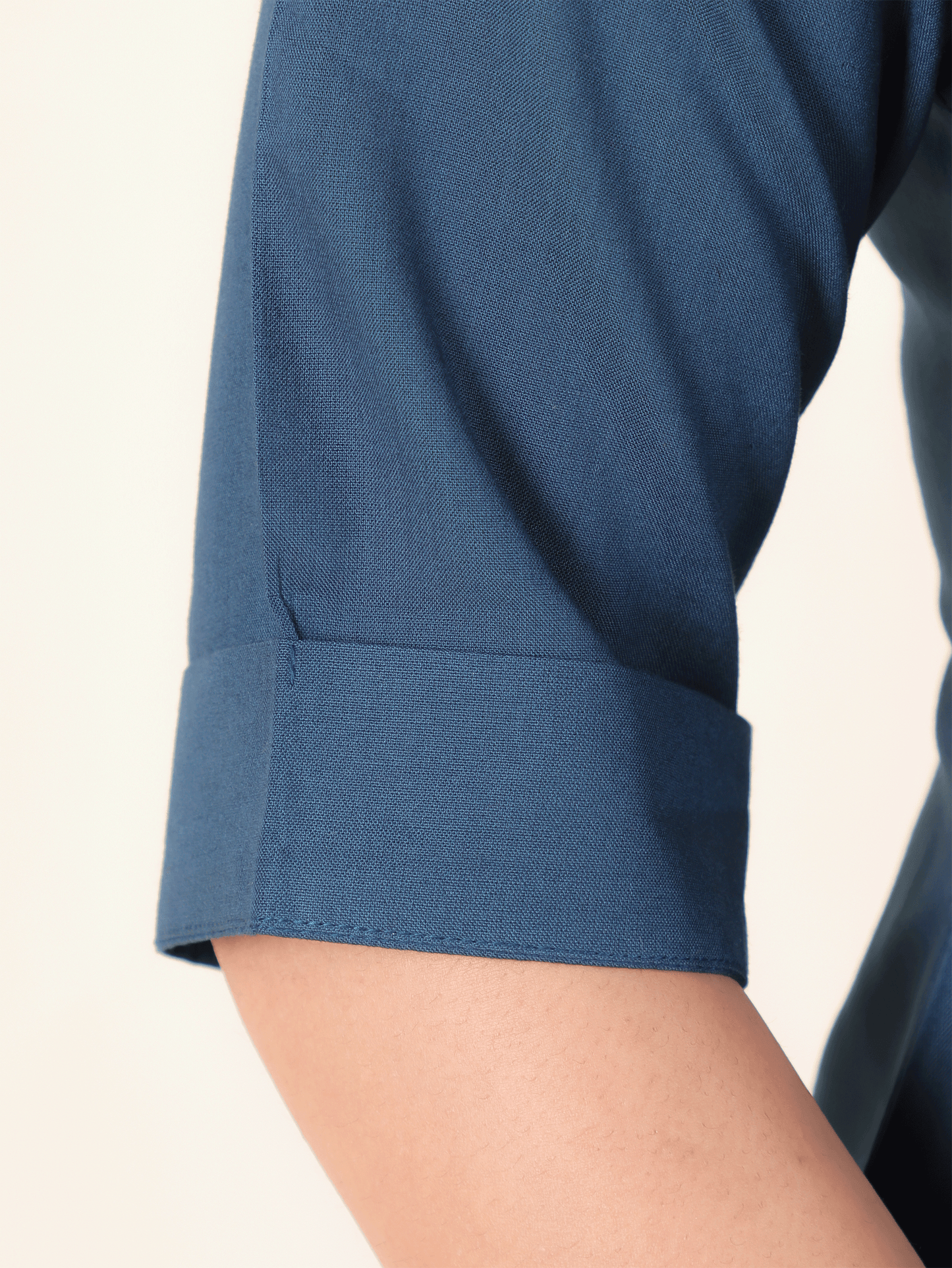 Viscose Solid Pathani Blue Kurta