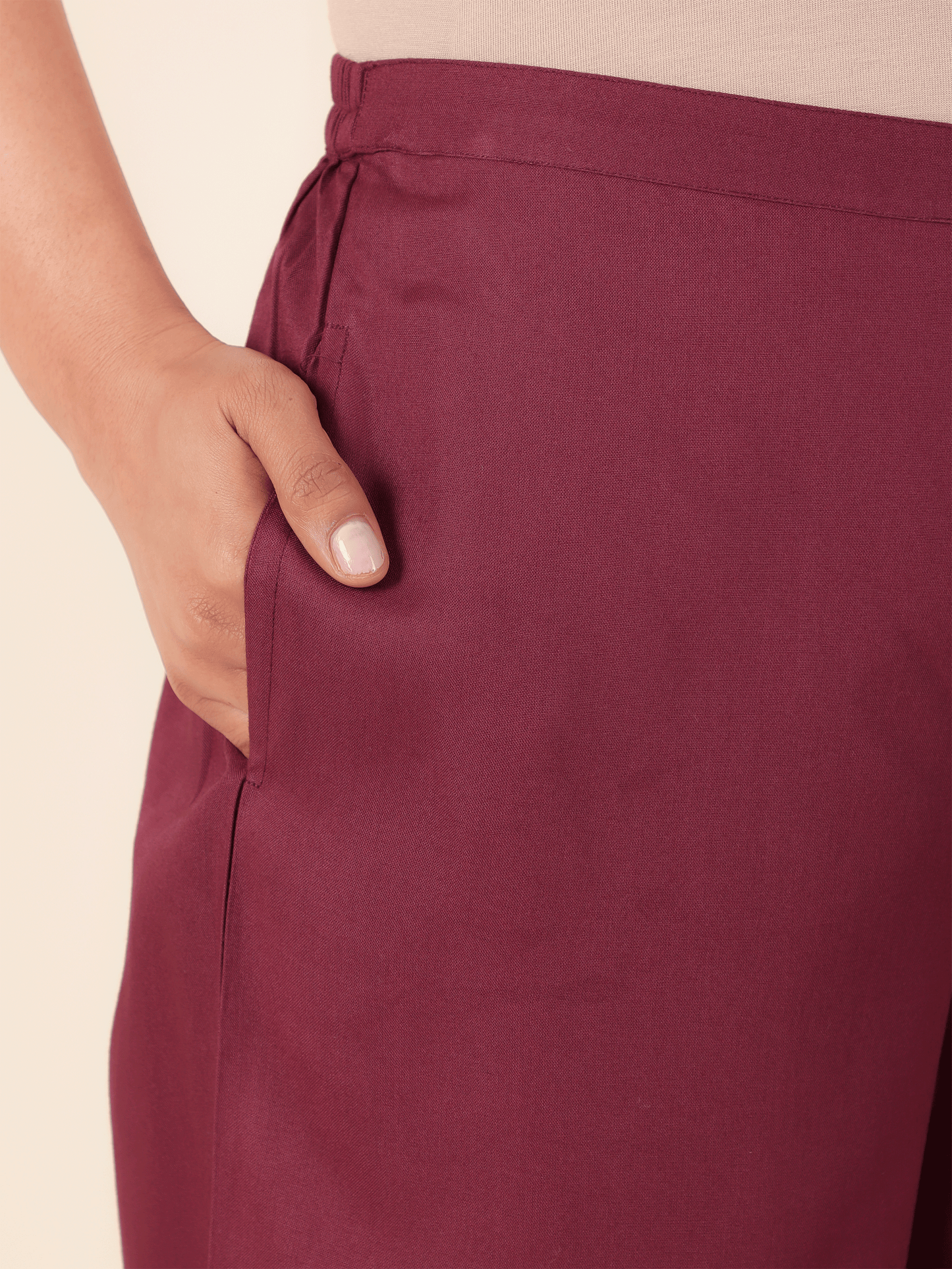 Viscose Solid Pathani Maroon Kurta