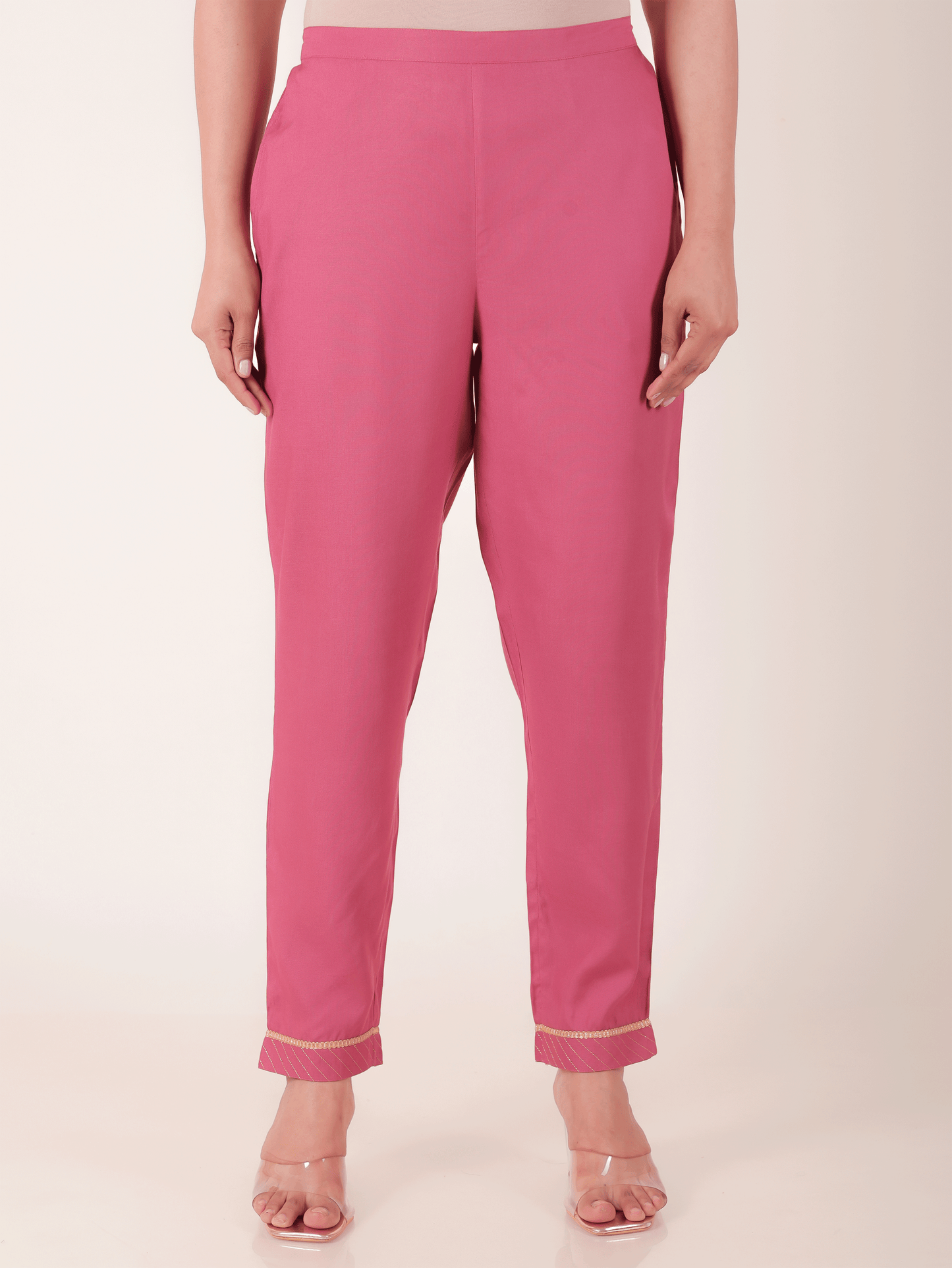 Viscose Solid Straight Pink Kurta