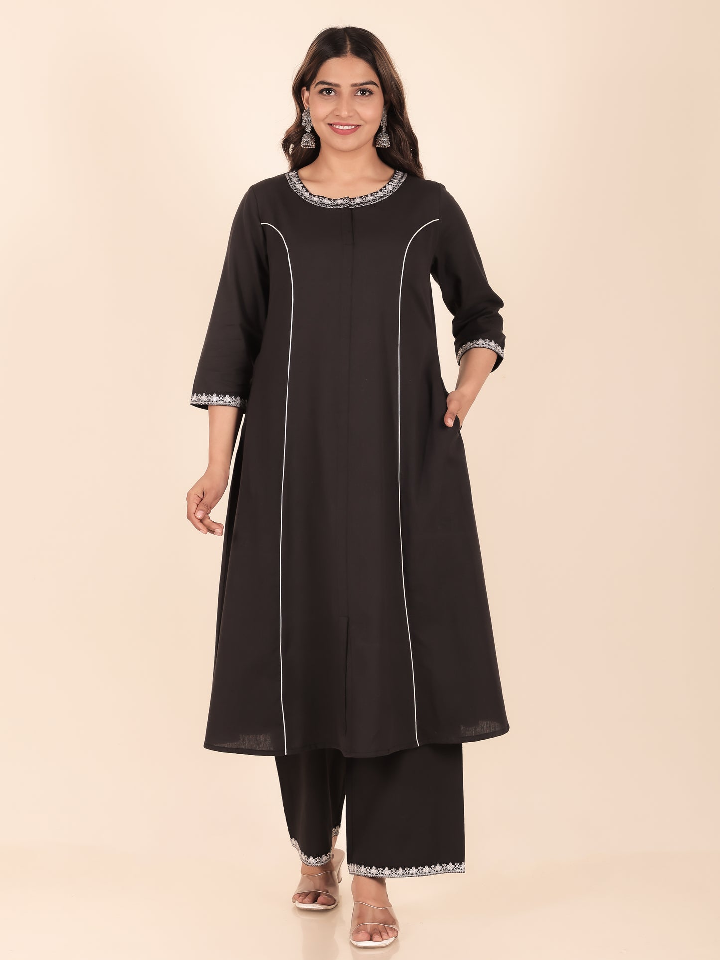 Linen Cotton Solid Kurta