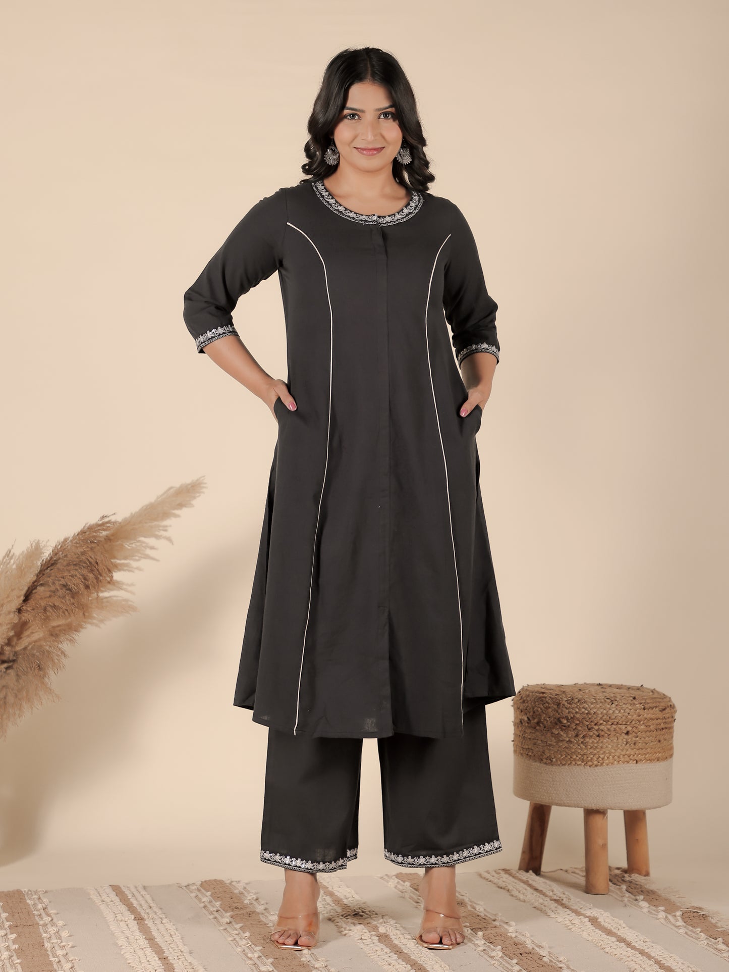 Linen Cotton Solid Kurta