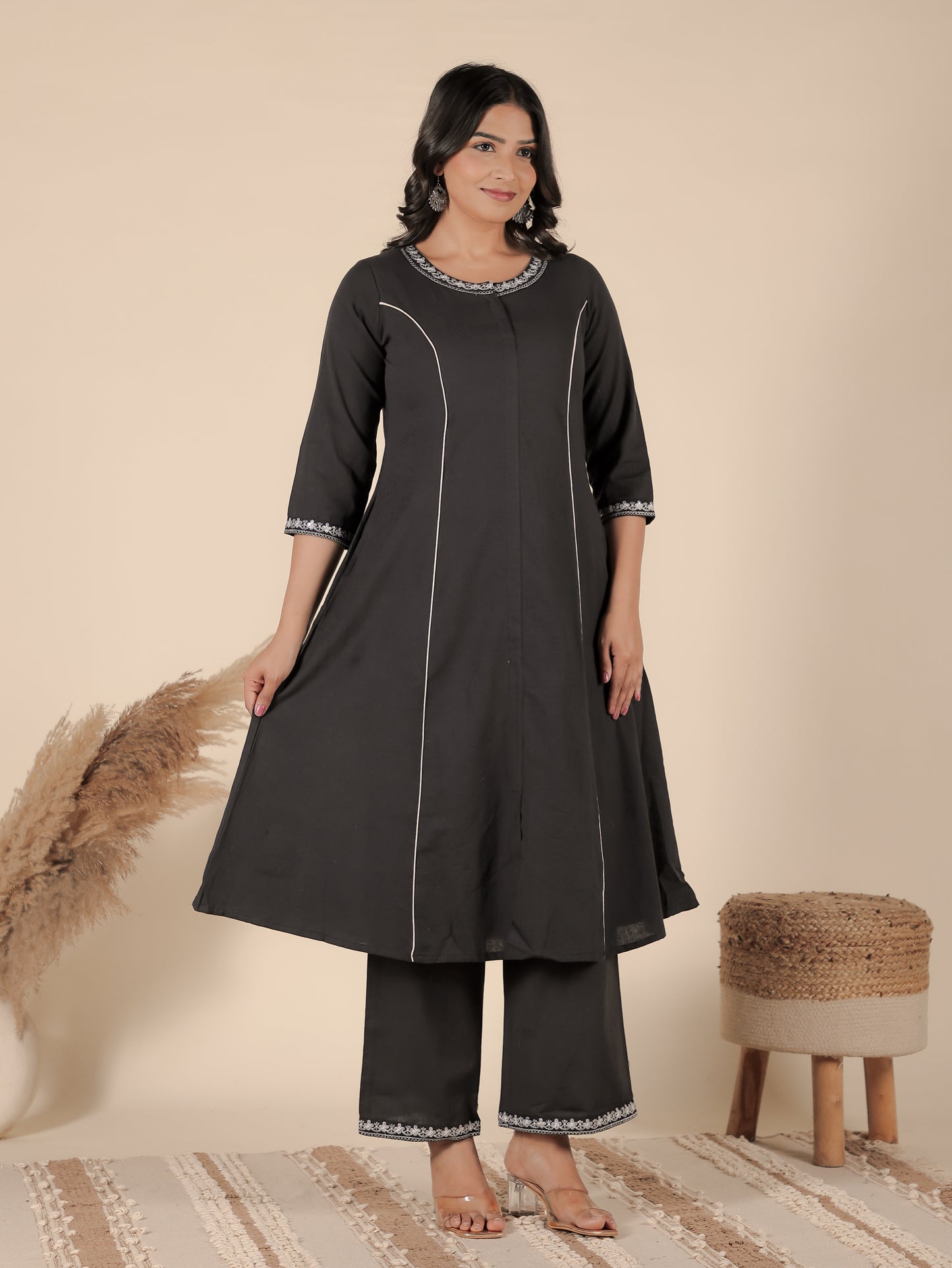 Linen Cotton Solid Kurta