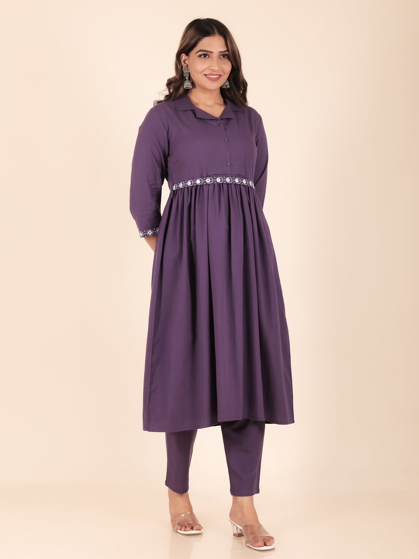 Linen Cotton Solid Kurta