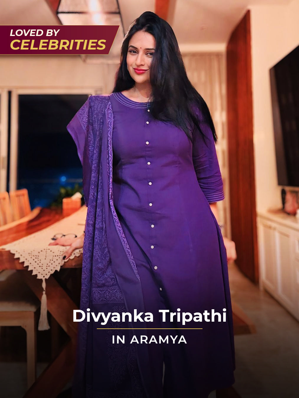 Embroidered Cotton Flex Solid A-line Purple Kurta