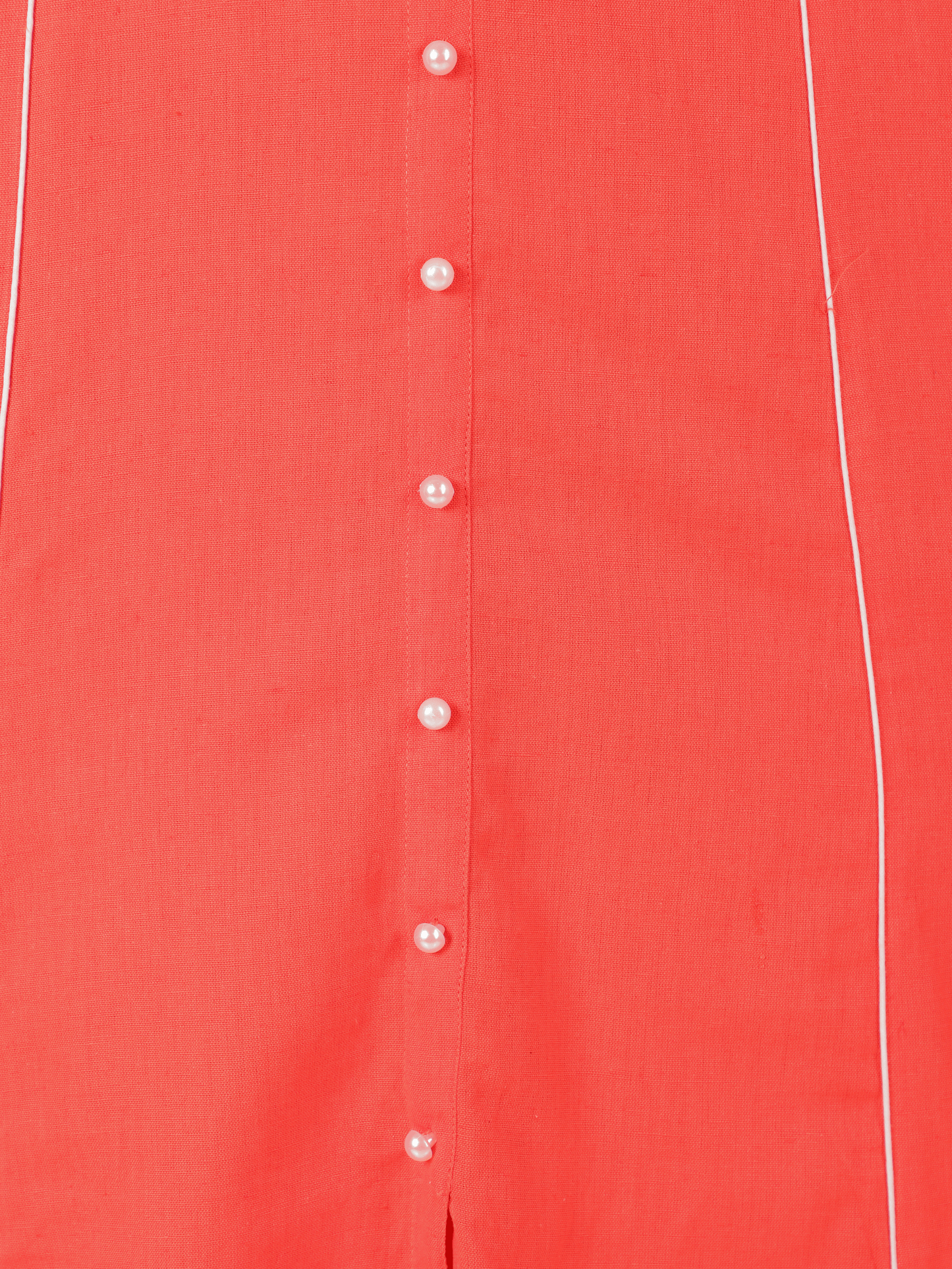 Linen Cotton Solid A-line Orange Kurta