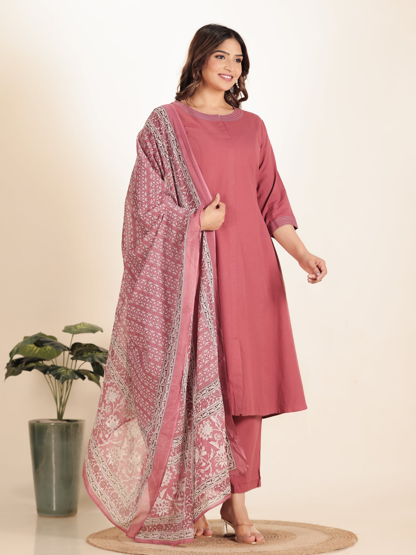 Linen Cotton Solid Kurta