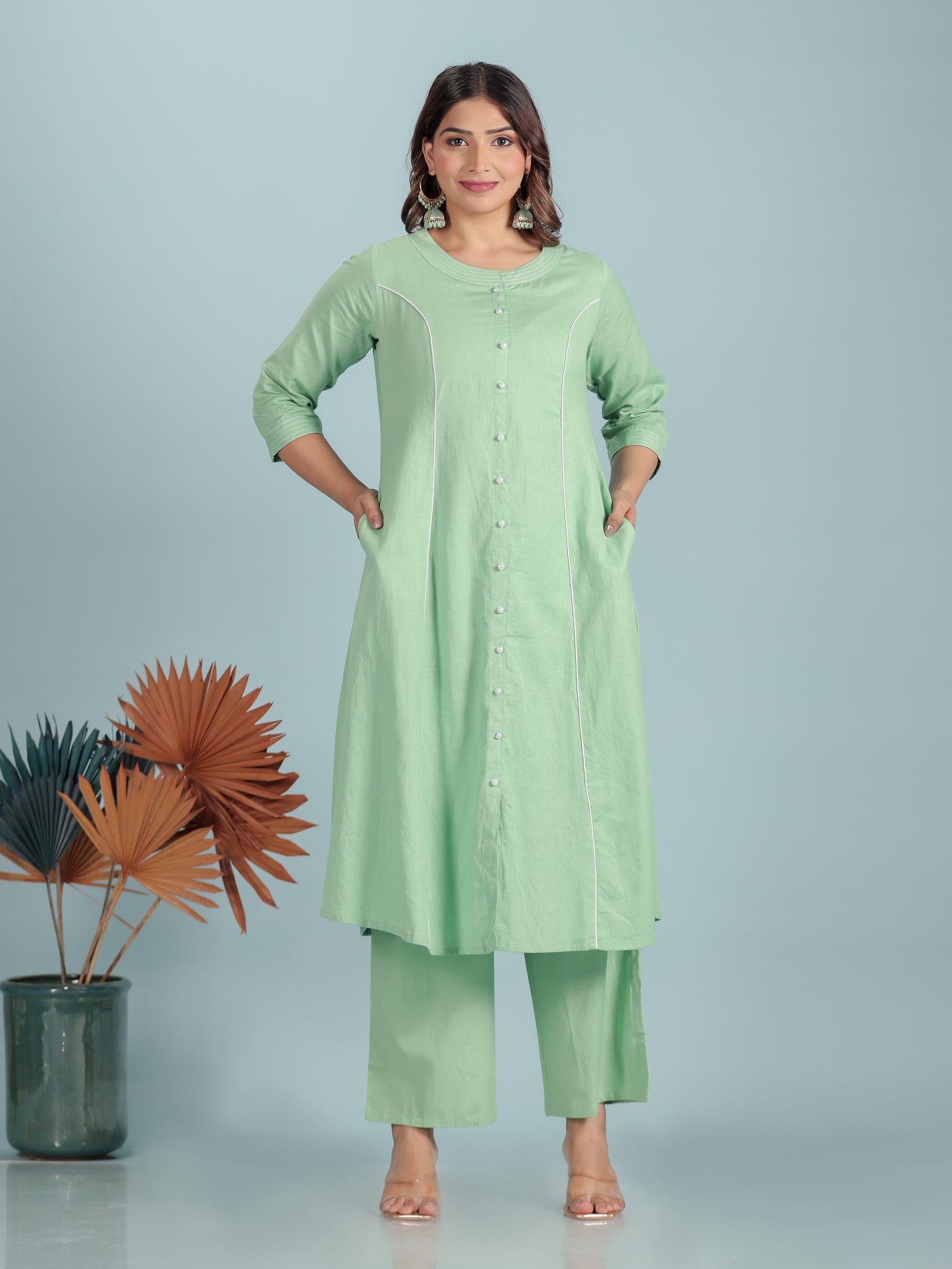 Linen Cotton Solid Kurta