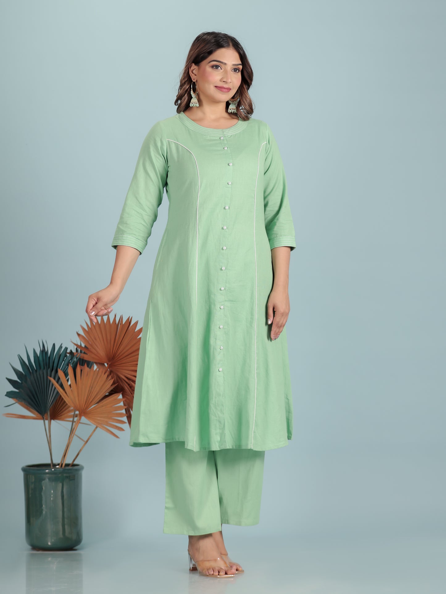 Linen Cotton Solid Kurta