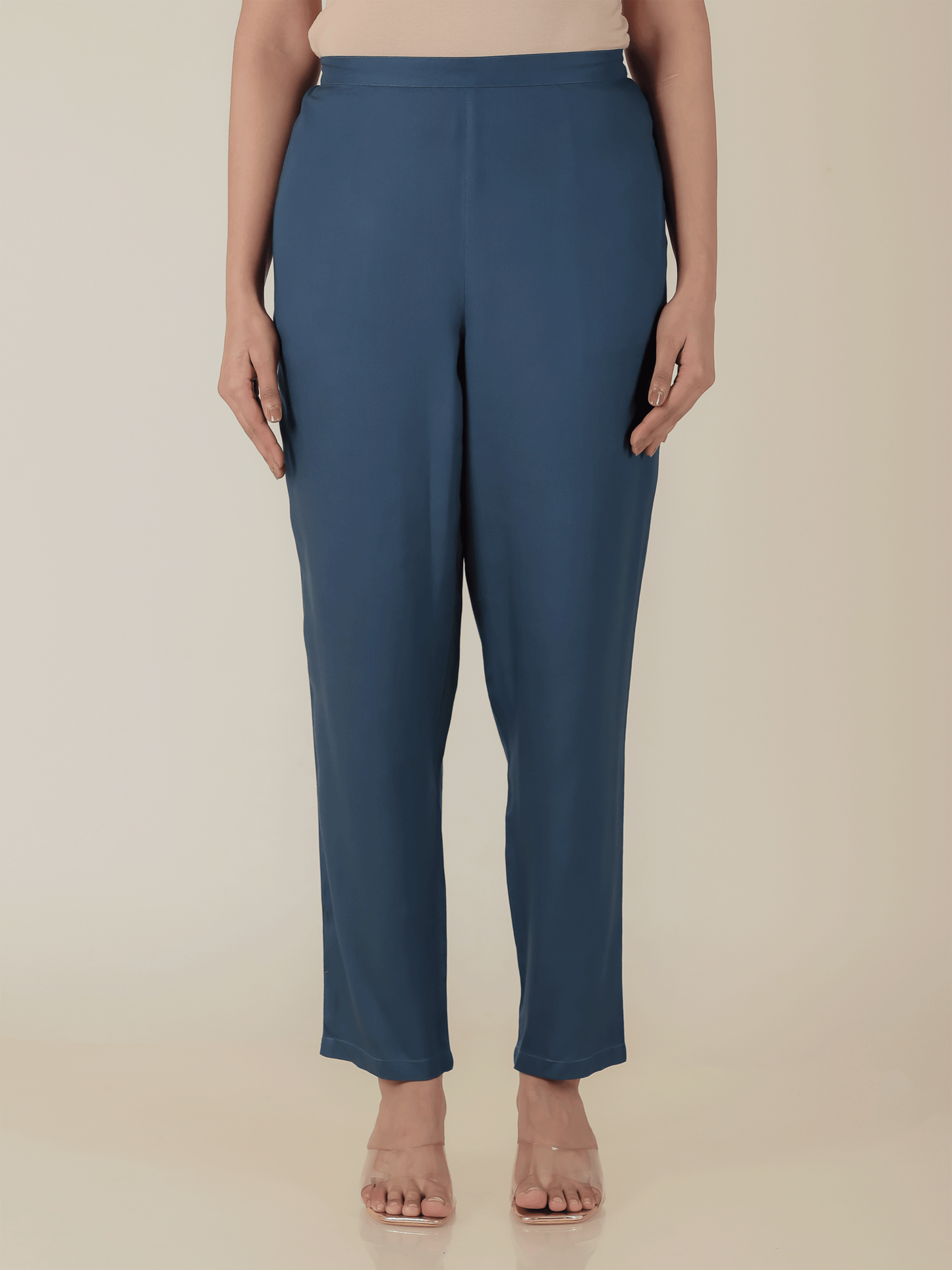 Viscose Solid Straight Blue Kurta