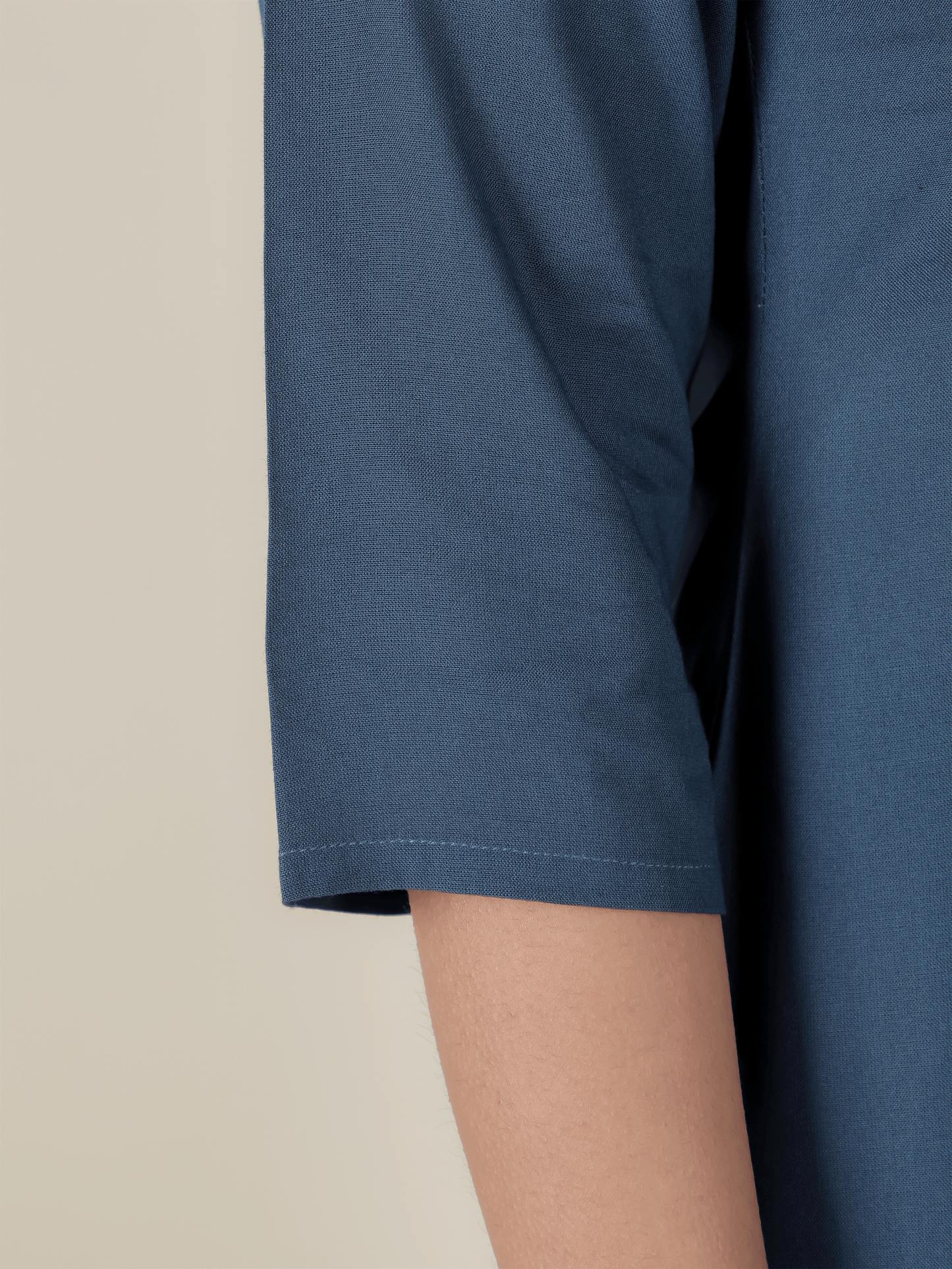 Viscose Solid Straight Blue Kurta