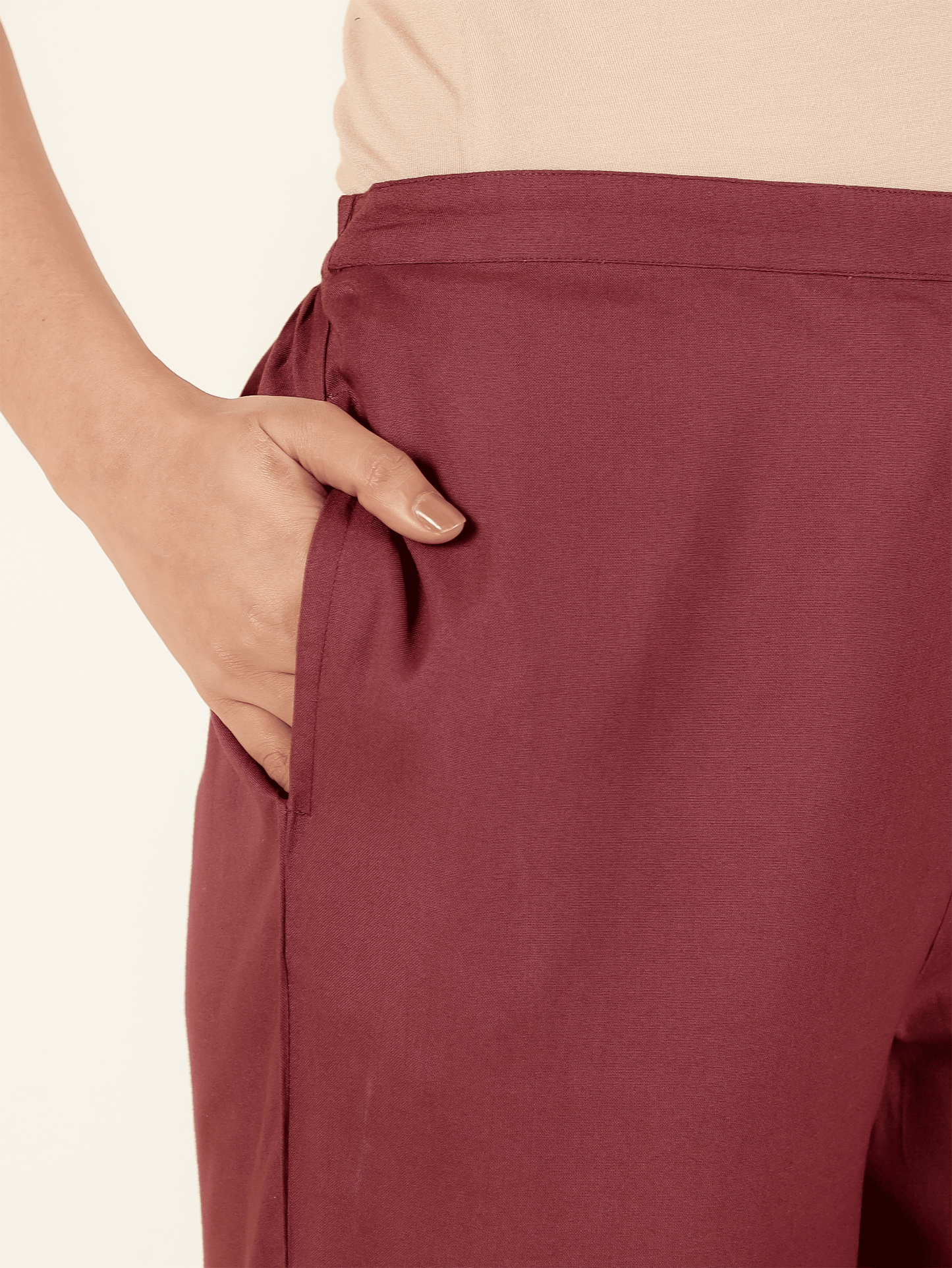 Viscose Solid Straight Maroon Kurta