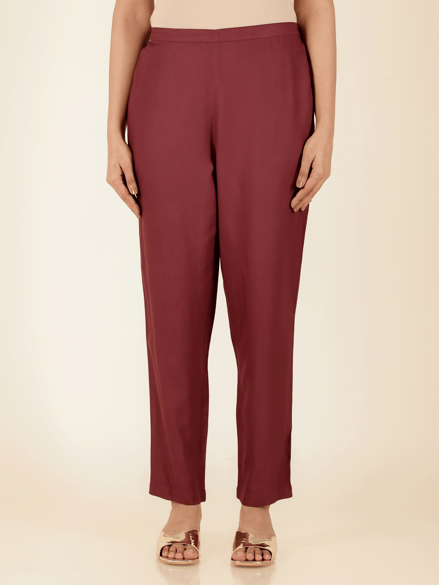 Viscose Solid Straight Maroon Kurta