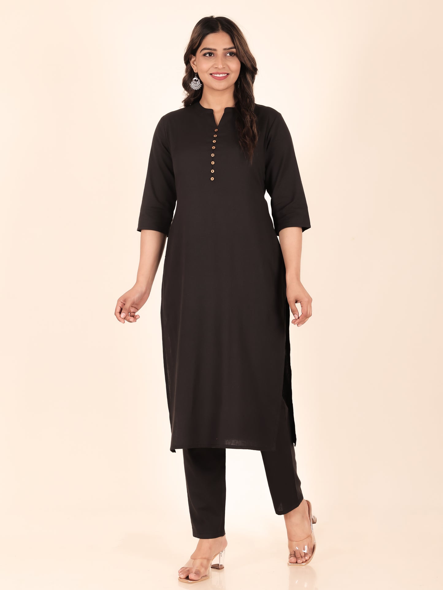 Linen Cotton Solid Kurta