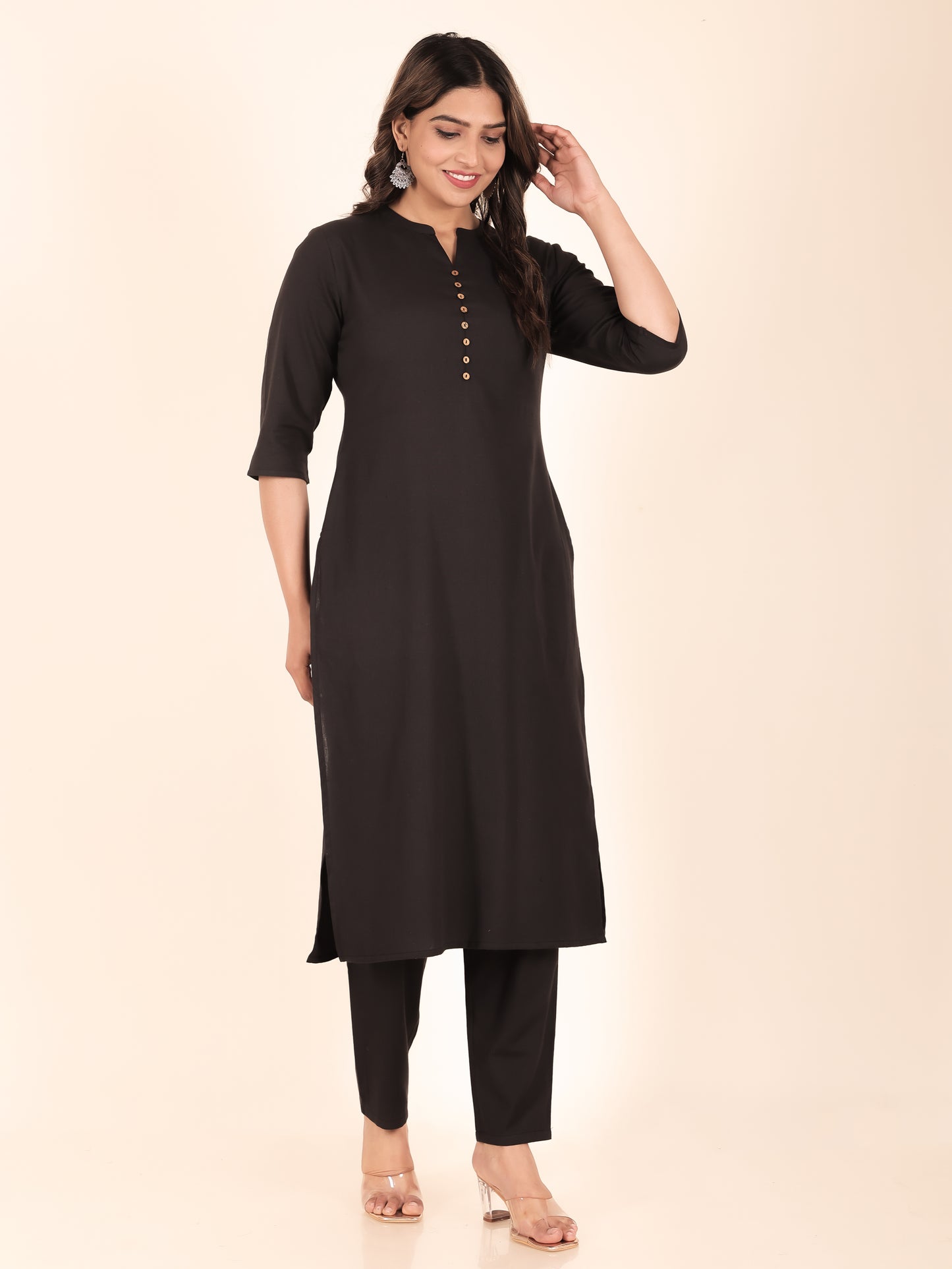 Linen Cotton Solid Kurta