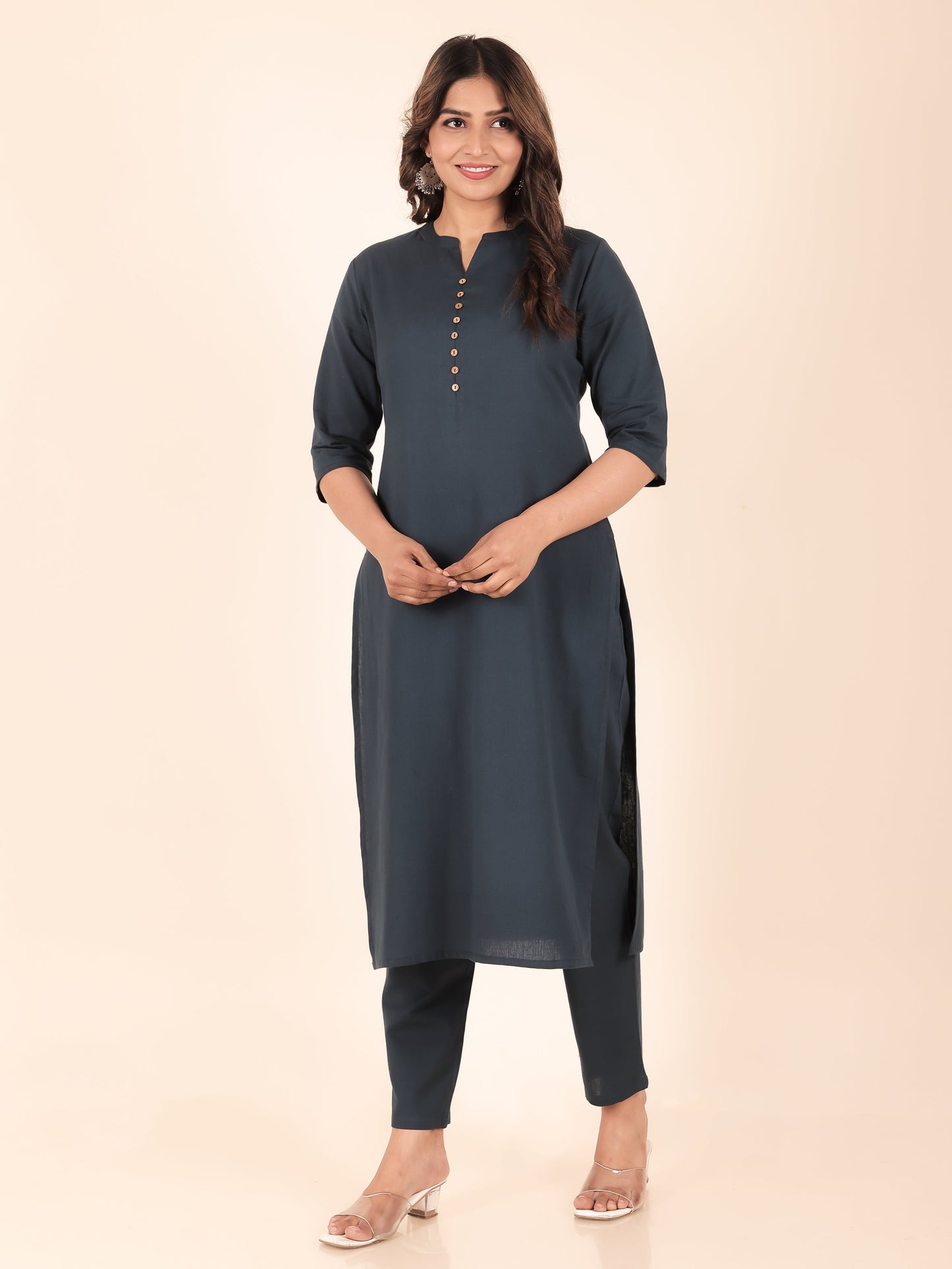 Linen Cotton Solid Kurta