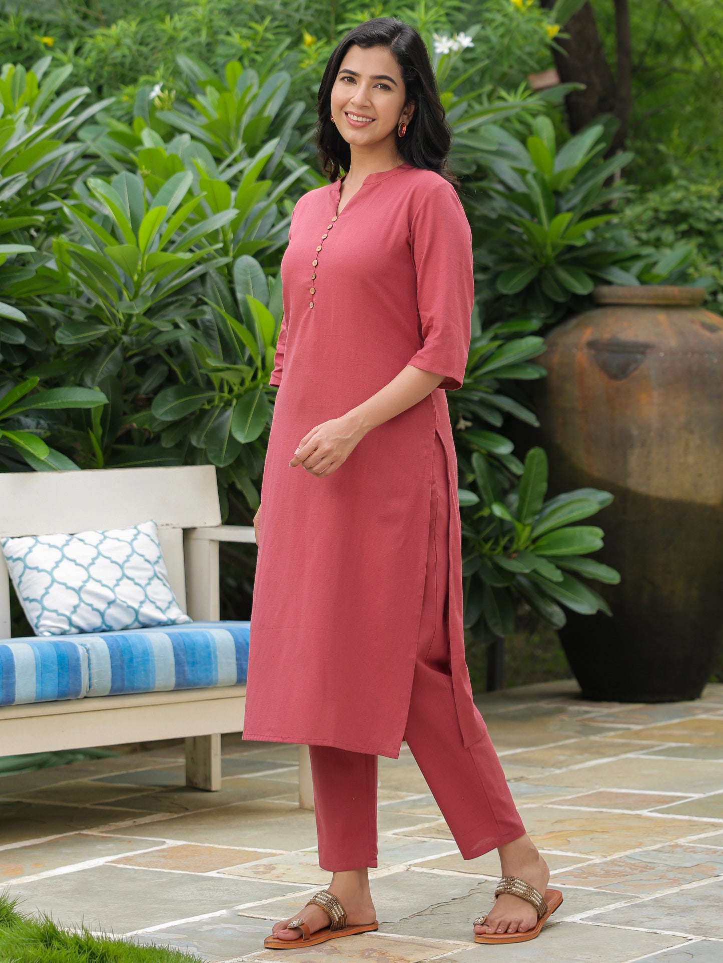 Linen Cotton Solid Kurta