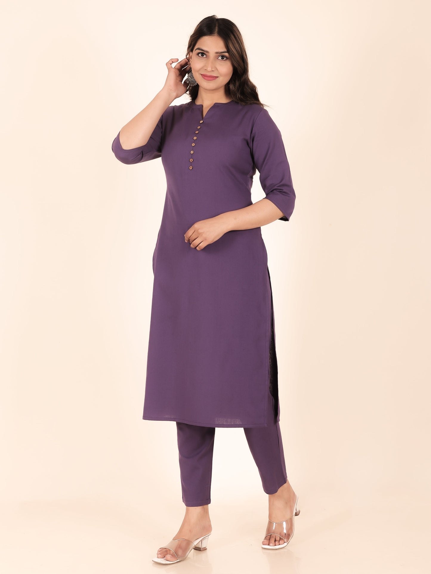 Linen Cotton Solid Kurta