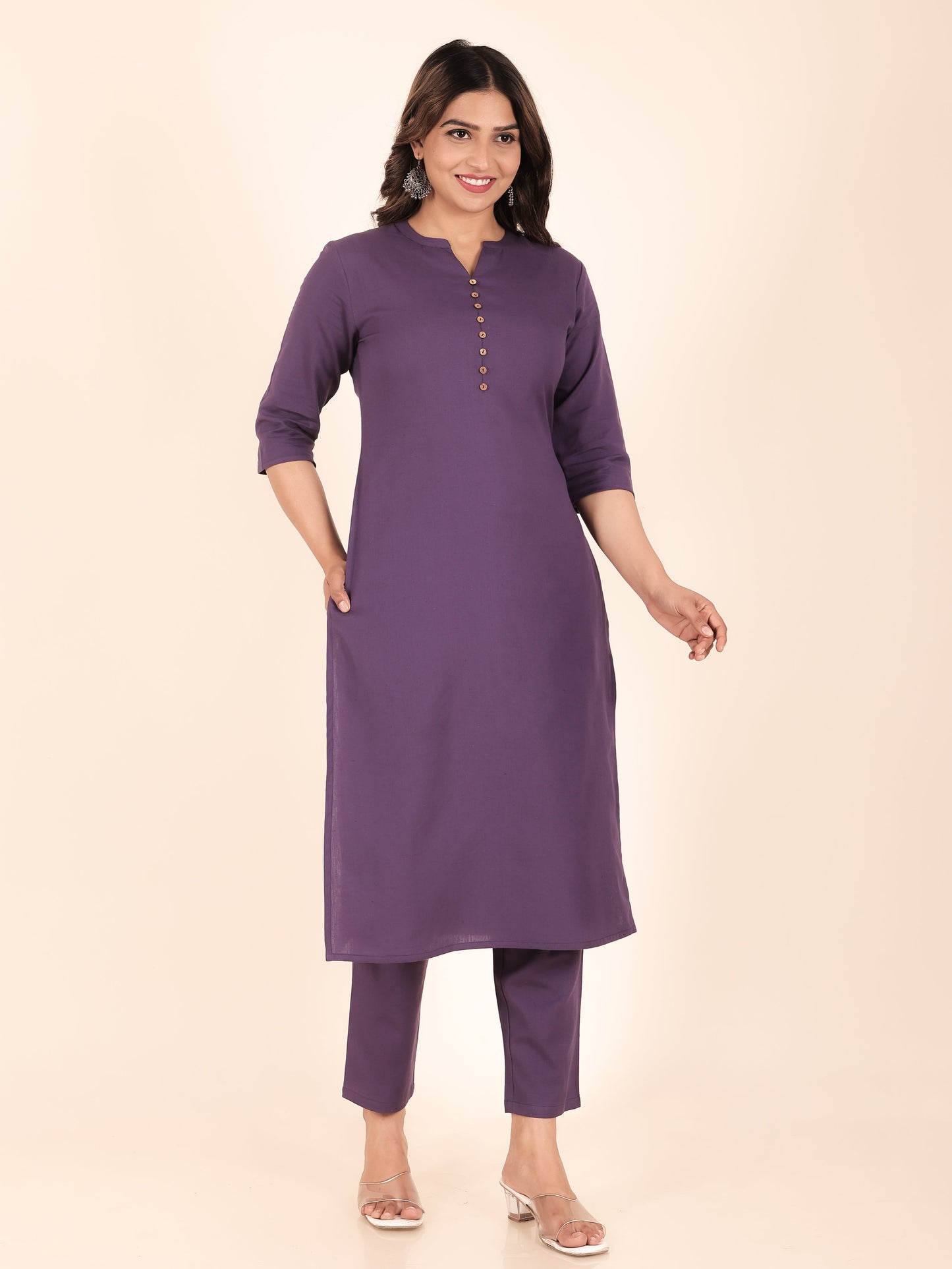 Linen Cotton Solid Kurta