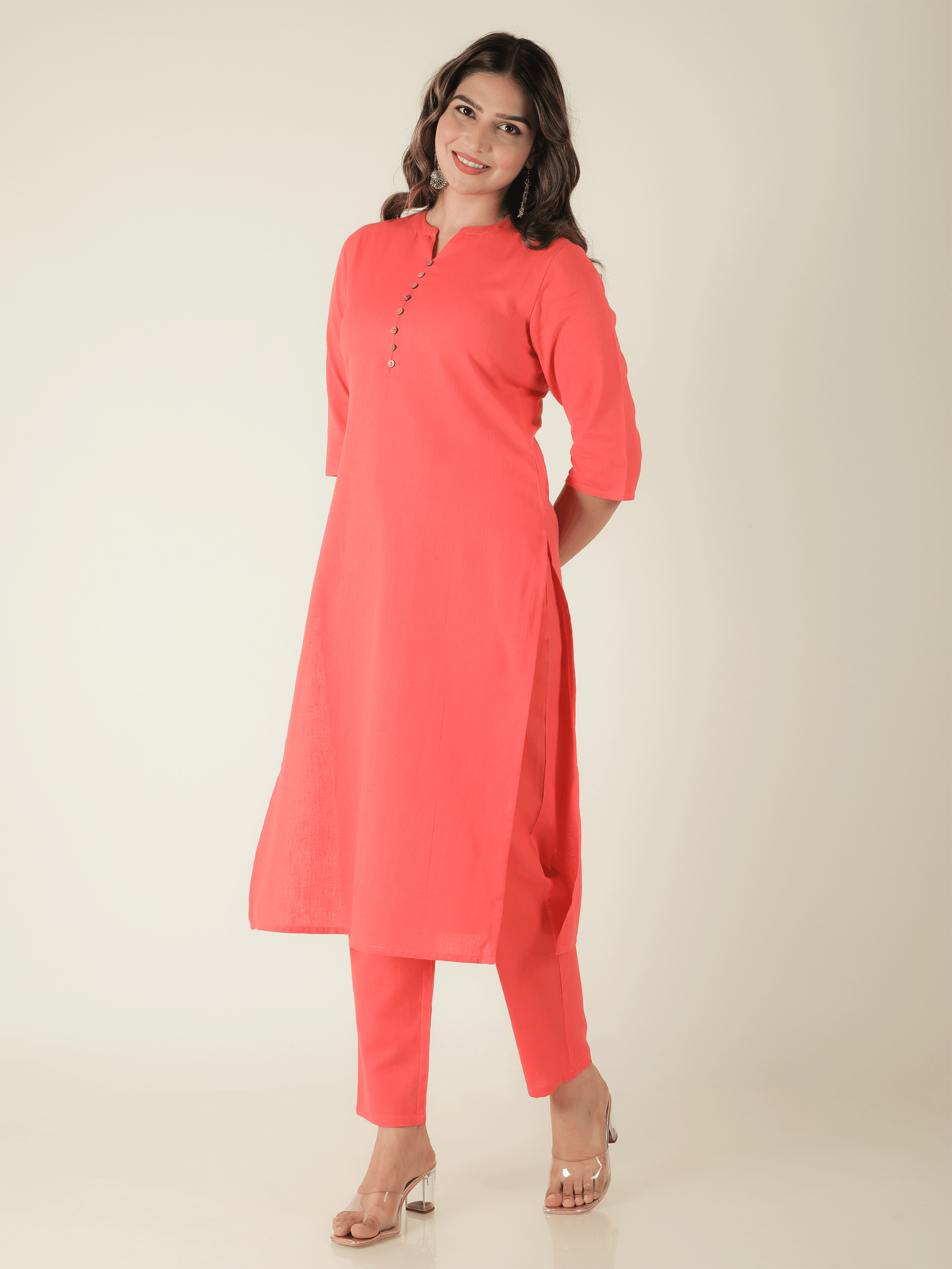 Linen Cotton Solid Kurta