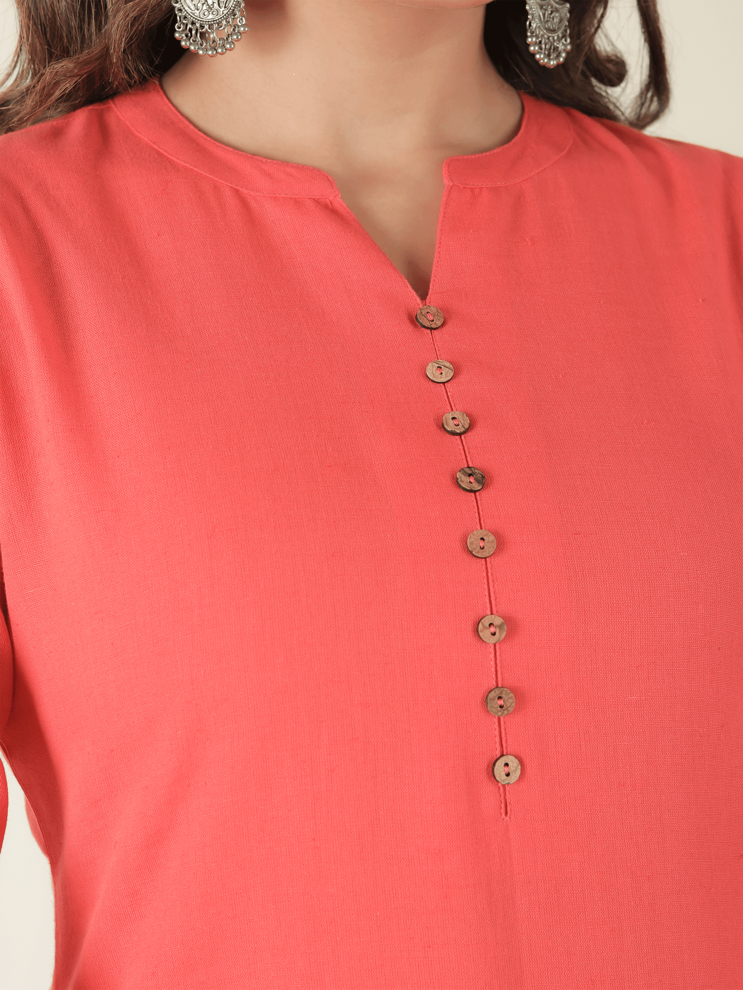 Linen Cotton Solid Kurta