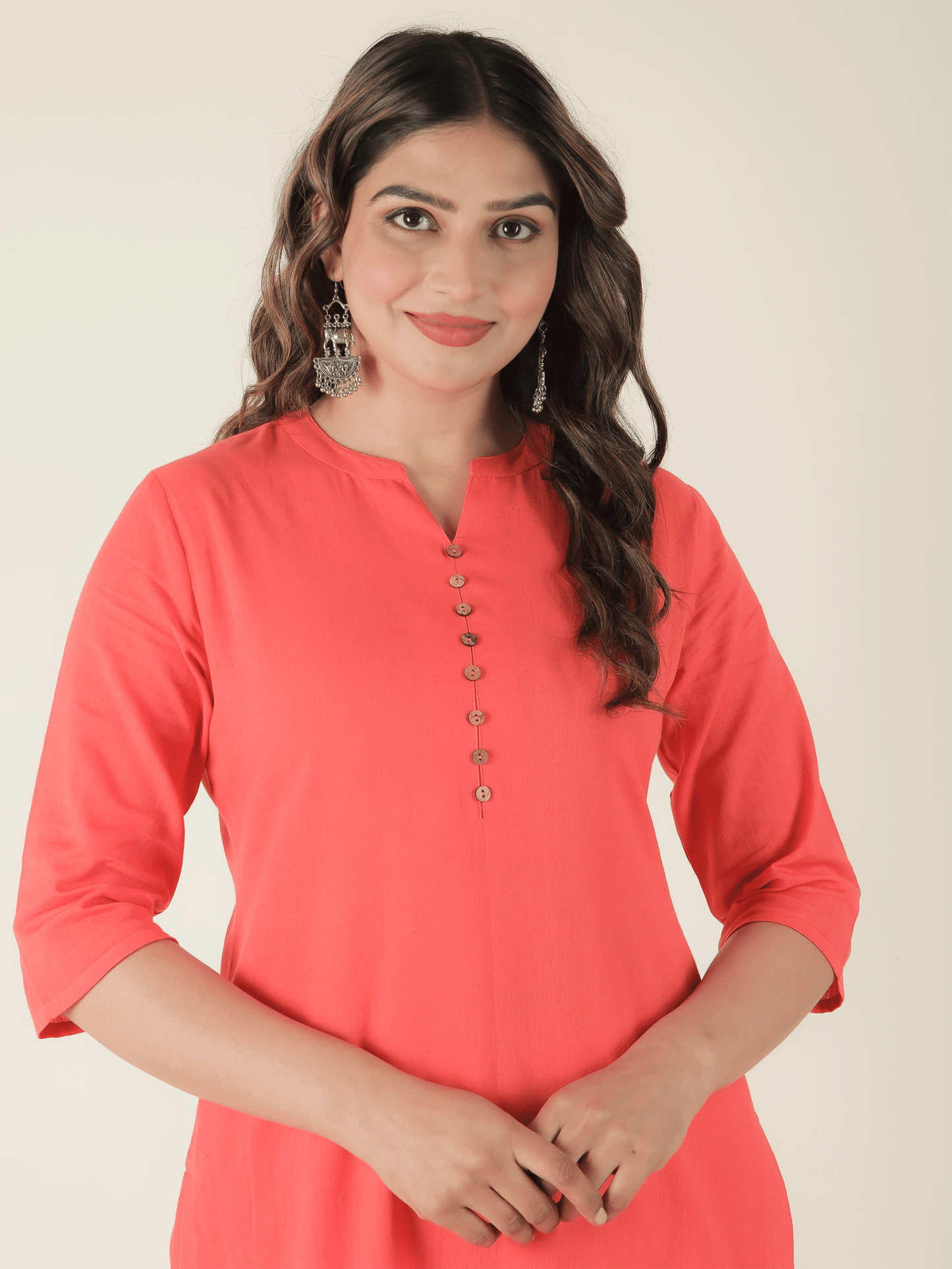 Linen Cotton Solid Kurta