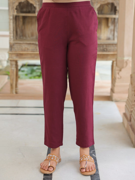 Linen Cotton Solid Pant