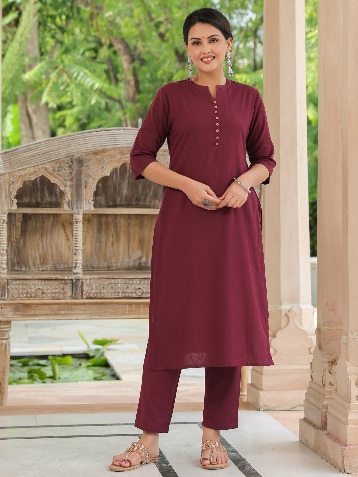 Linen Cotton Solid Kurta